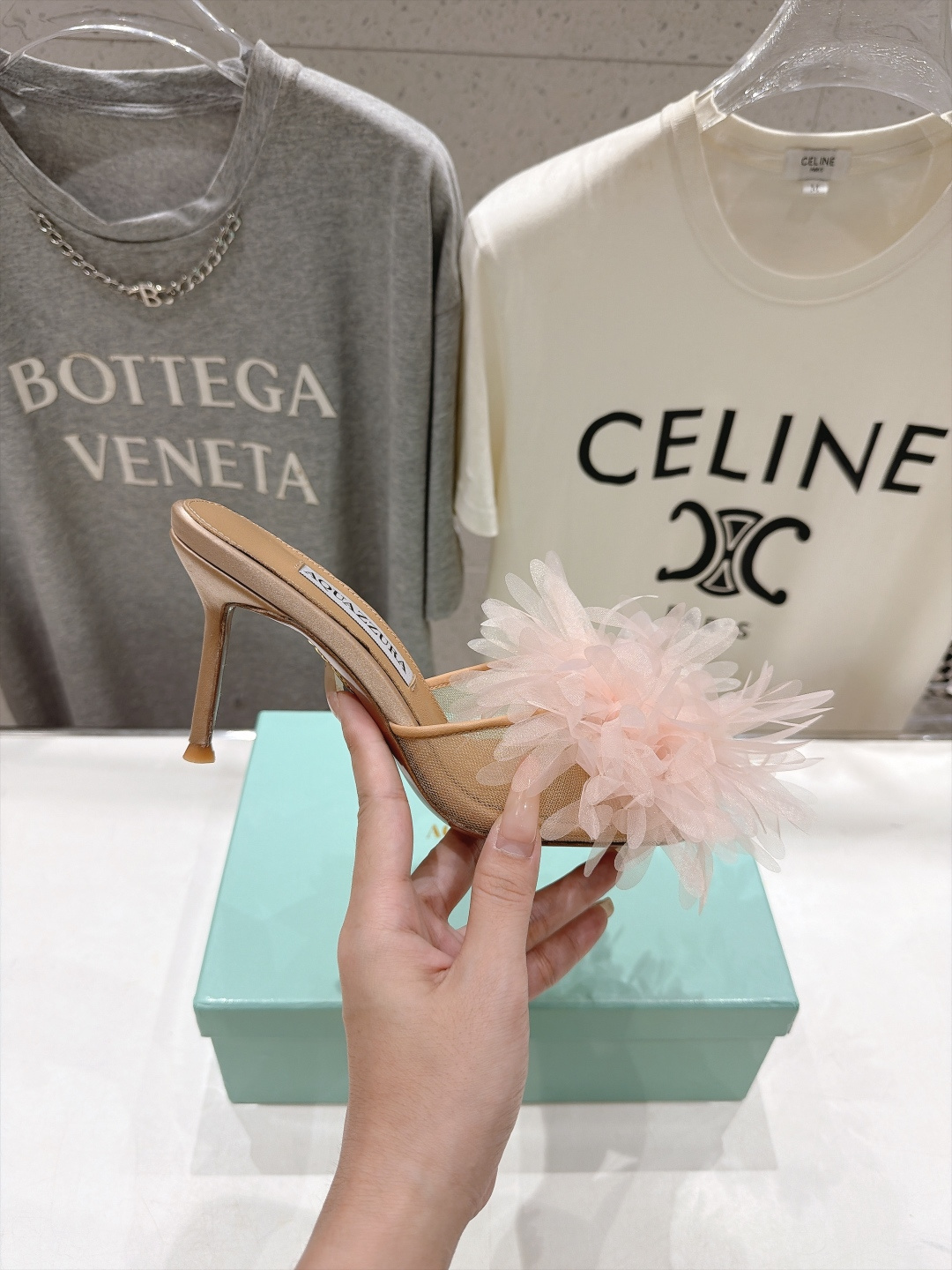 高版本出厂  「ᴀqᴜᴀᴢᴢᴜʀᴀ」AQUAZZURA/菠萝F072 2026ss夏季新款花卉高跟拖鞋 ________