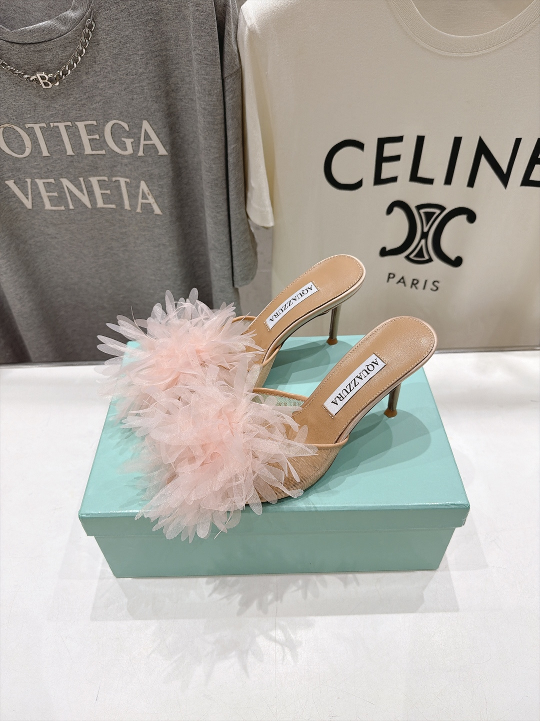 高版本出厂  「ᴀqᴜᴀᴢᴢᴜʀᴀ」AQUAZZURA/菠萝F072 2026ss夏季新款花卉高跟拖鞋 ________