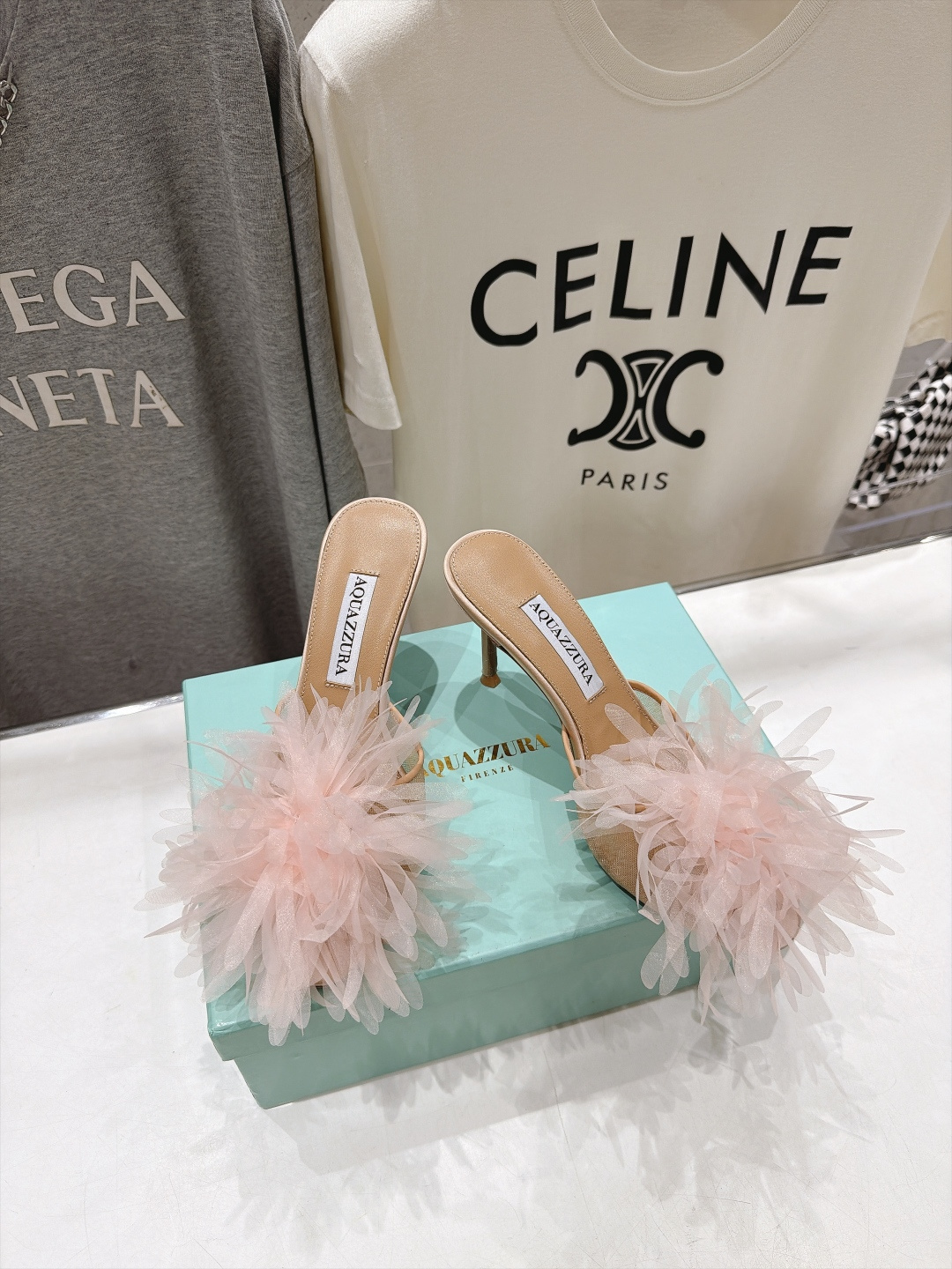 高版本出厂  「ᴀqᴜᴀᴢᴢᴜʀᴀ」AQUAZZURA/菠萝F072 2026ss夏季新款花卉高跟拖鞋 ________
