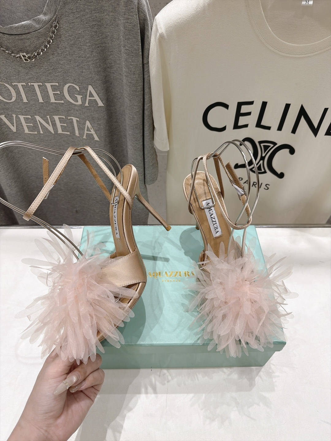 高版本出厂  「ᴀqᴜᴀᴢᴢᴜʀᴀ」AQUAZZURA/菠萝F072 2026ss夏季新款花卉高跟鞋凉鞋 _______