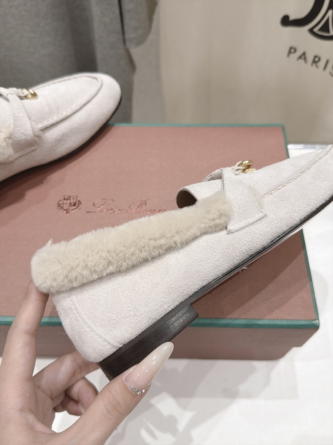 顶级出厂  升级兔毛  男码+10   Loro Piana* LP🌾诺悠翩雅‖2026ss专柜同步冬季新款毛毛鞋平底鞋