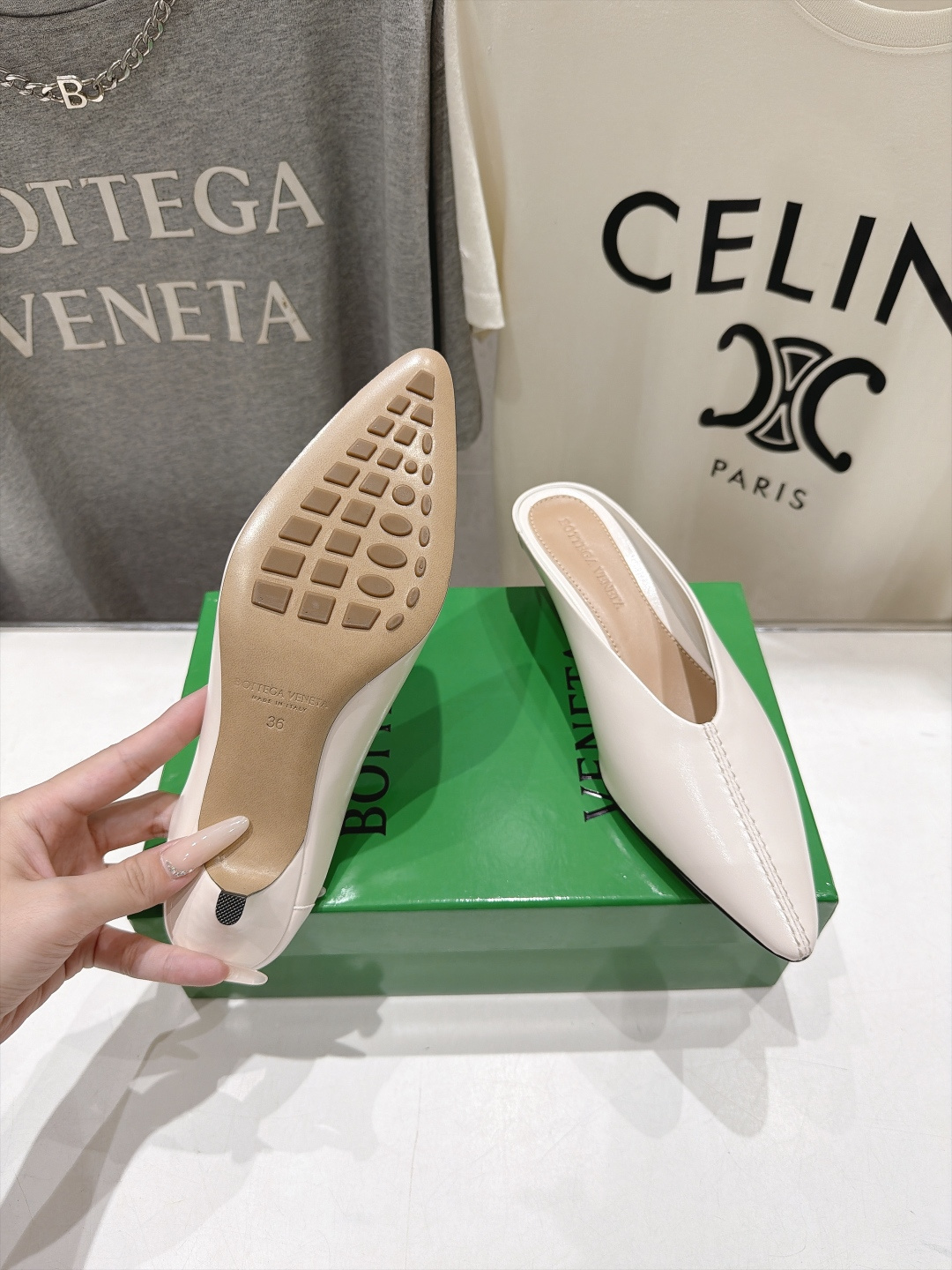 高版本出厂  Bottega Veneta/BV F065 2026ss秋冬新款Parco Mule女士玛丽珍仙女风高跟