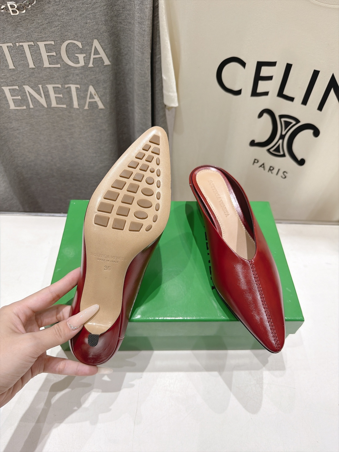 高版本出厂  Bottega Veneta/BV F065 2026ss秋冬新款Parco Mule女士玛丽珍仙女风高跟