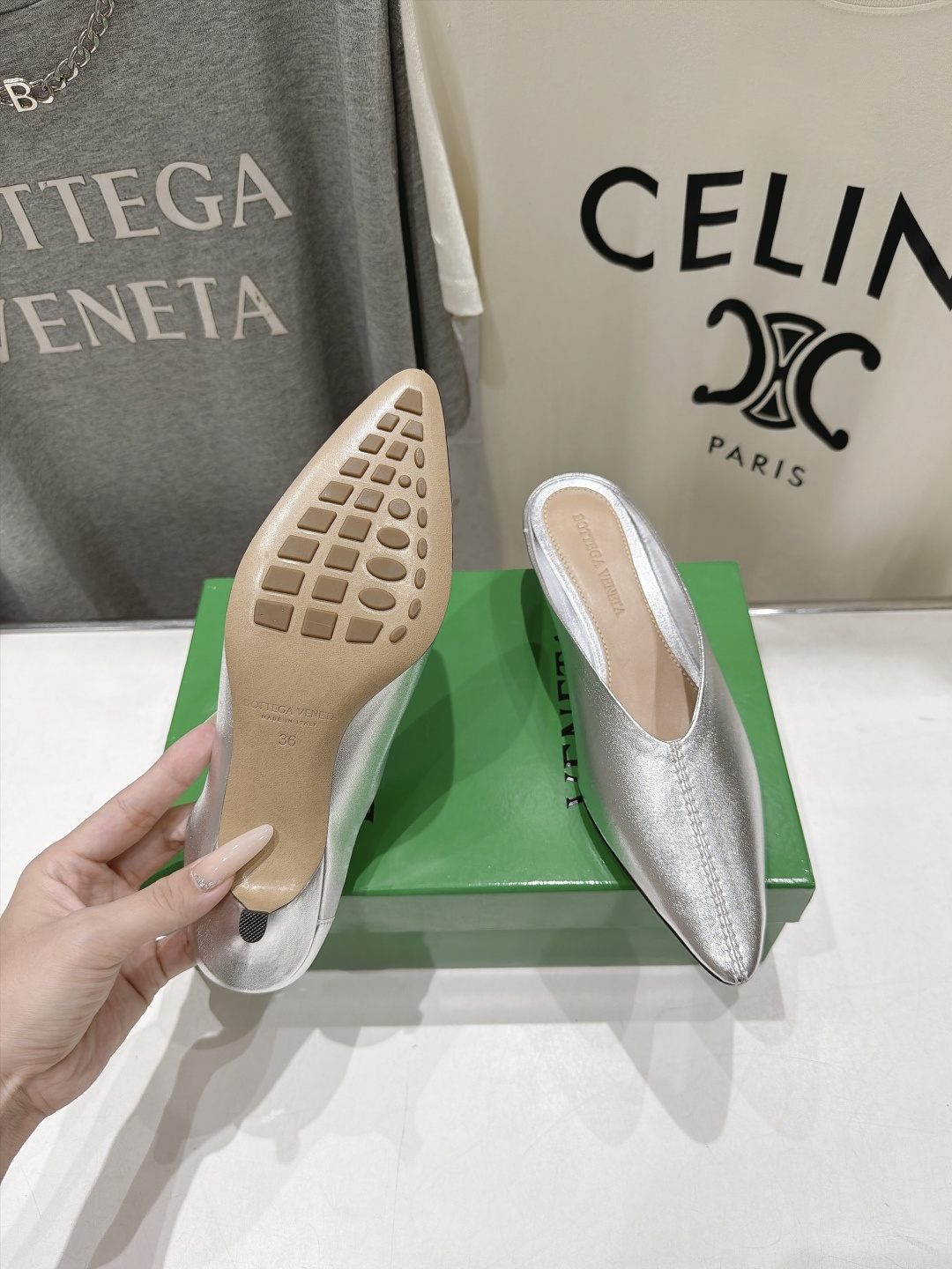 高版本出厂  Bottega Veneta/BV F065 2026ss秋冬新款Parco Mule女士玛丽珍仙女风高跟