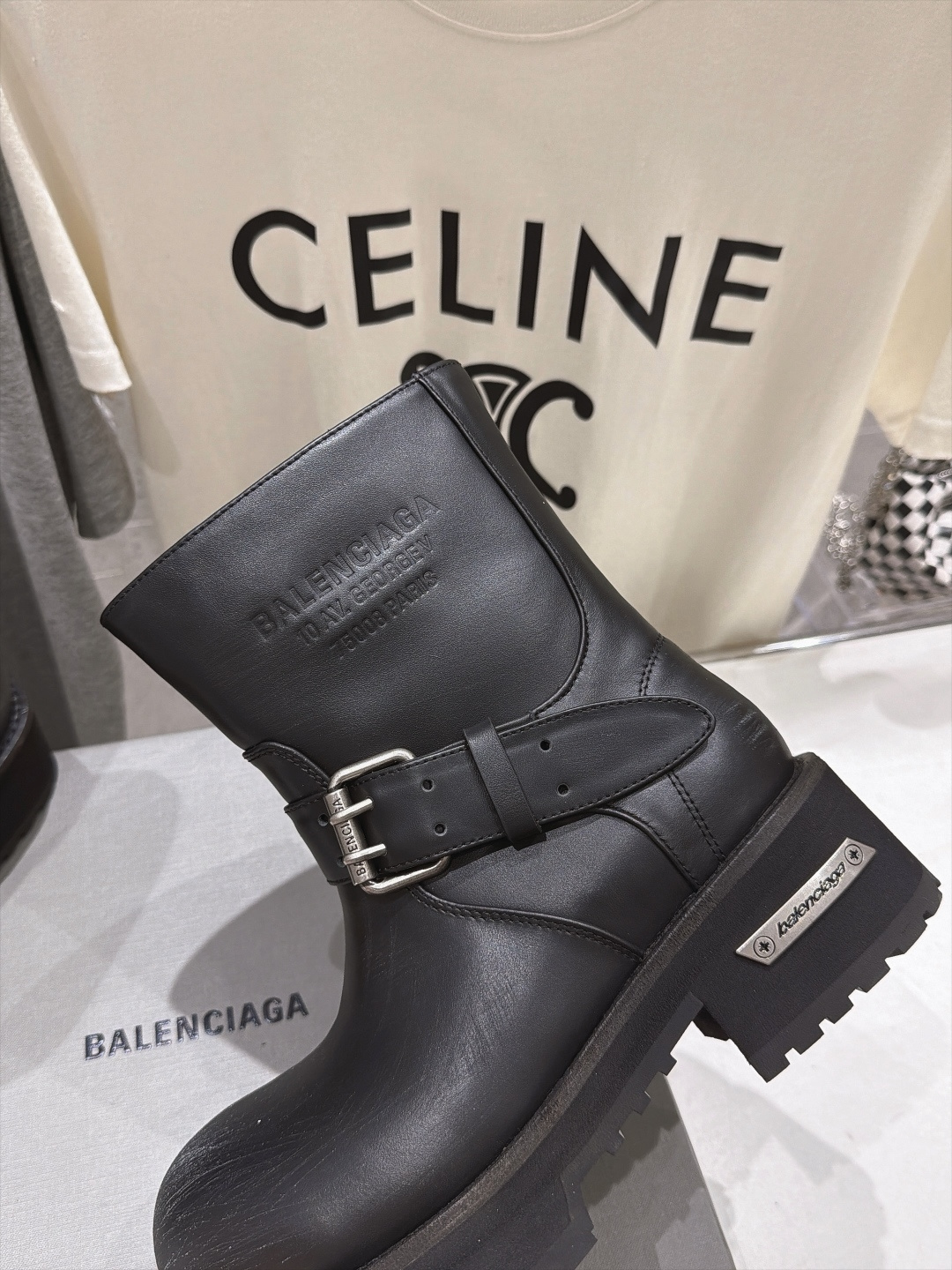 高版本出厂  男码+30   BALENCIAG*巴黎世家F046 2026ss秋冬新款情侣款毒液靴机车靴马丁靴短靴 最