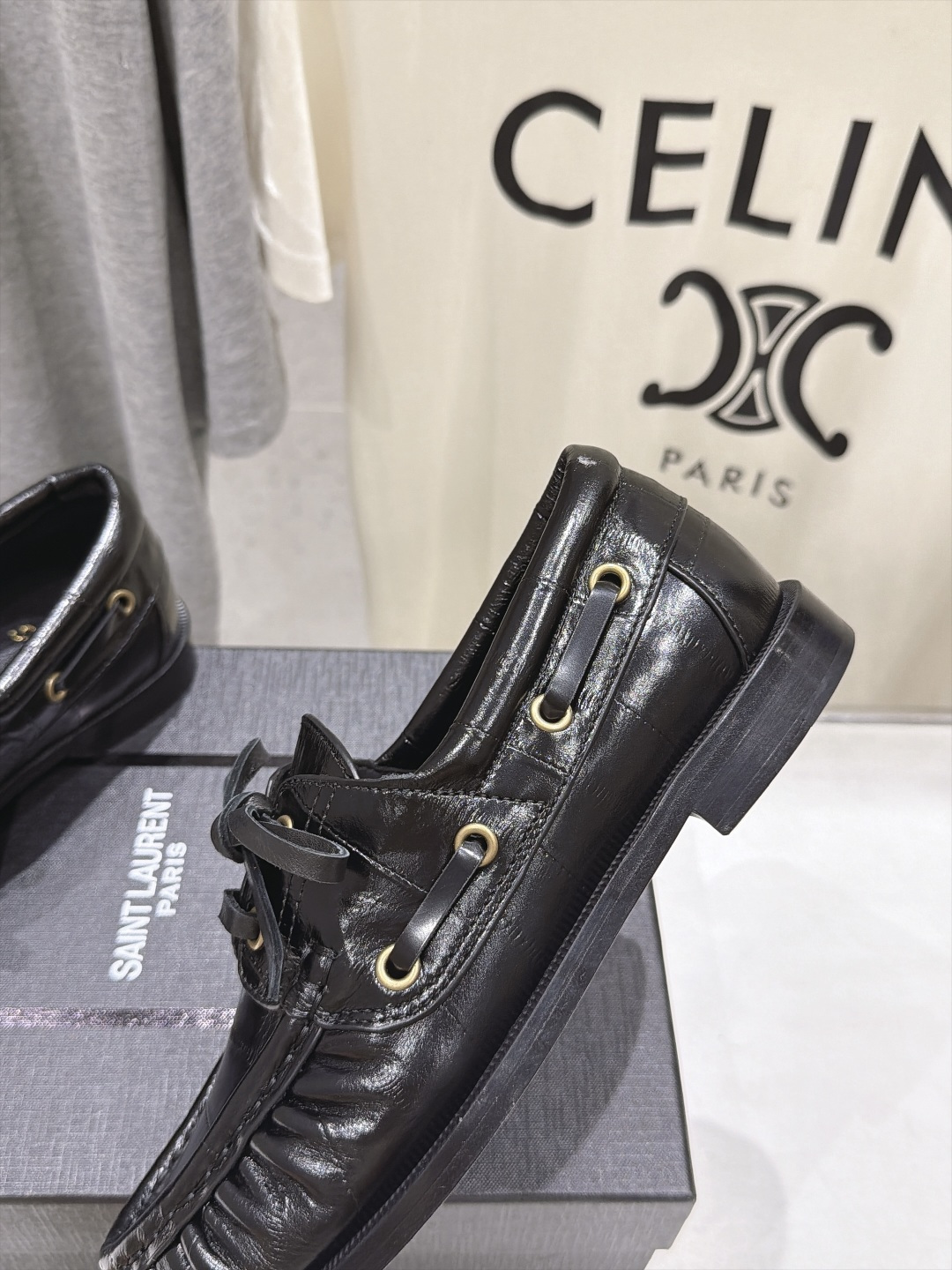 高版本出厂 男码+20    SAINT LAURENT/圣罗兰YSL 26ss爆款平底鞋情侣款玛丽珍小皮鞋休闲乐福鞋，