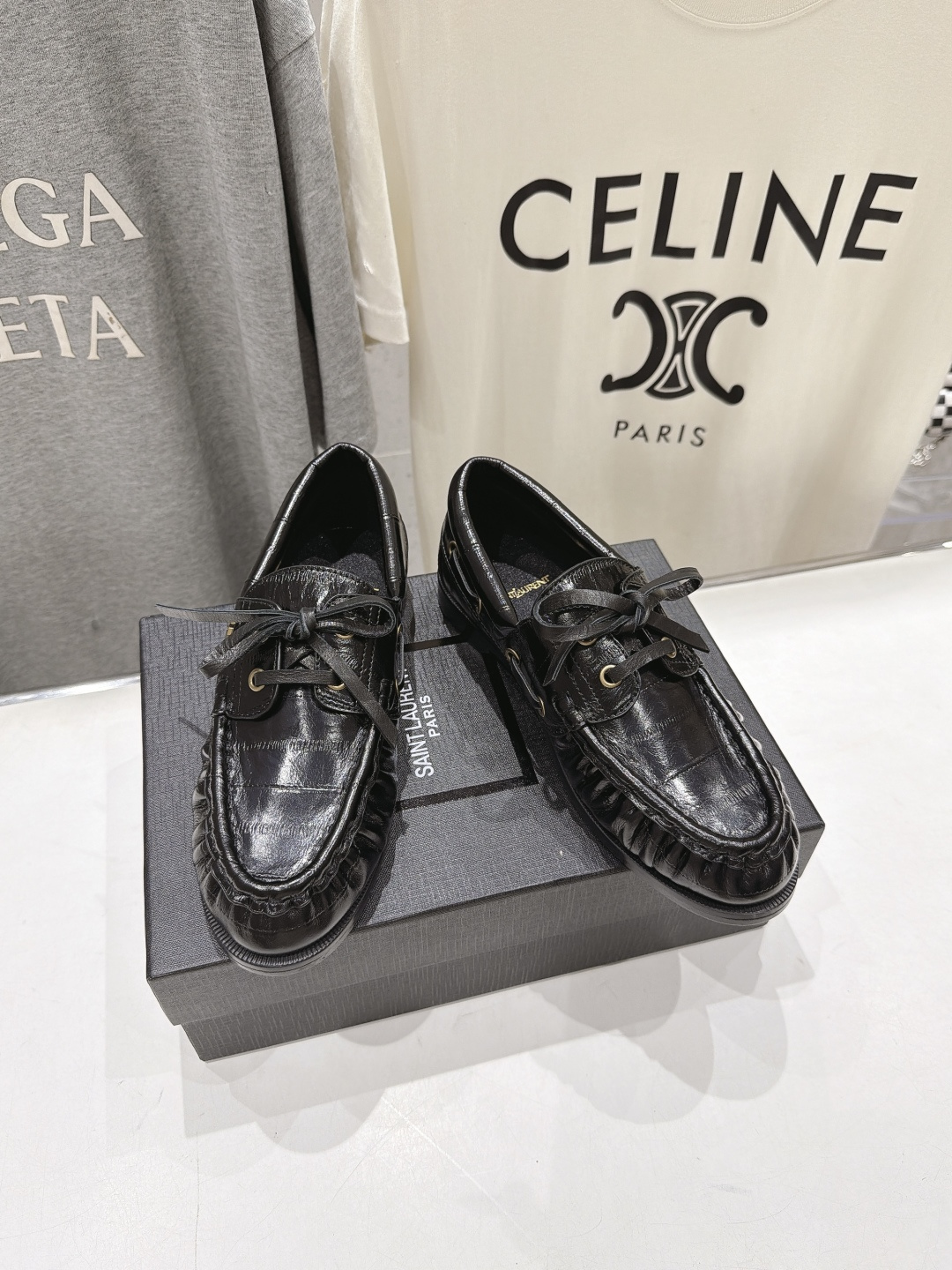 高版本出厂 男码+20    SAINT LAURENT/圣罗兰YSL 26ss爆款平底鞋情侣款玛丽珍小皮鞋休闲乐福鞋，