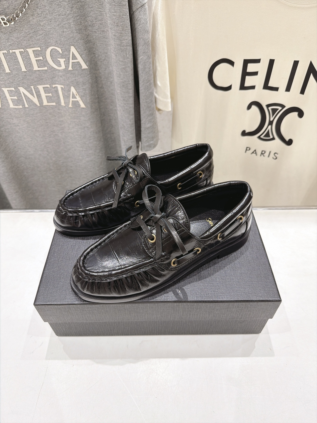 高版本出厂 男码+20    SAINT LAURENT/圣罗兰YSL 26ss爆款平底鞋情侣款玛丽珍小皮鞋休闲乐福鞋，