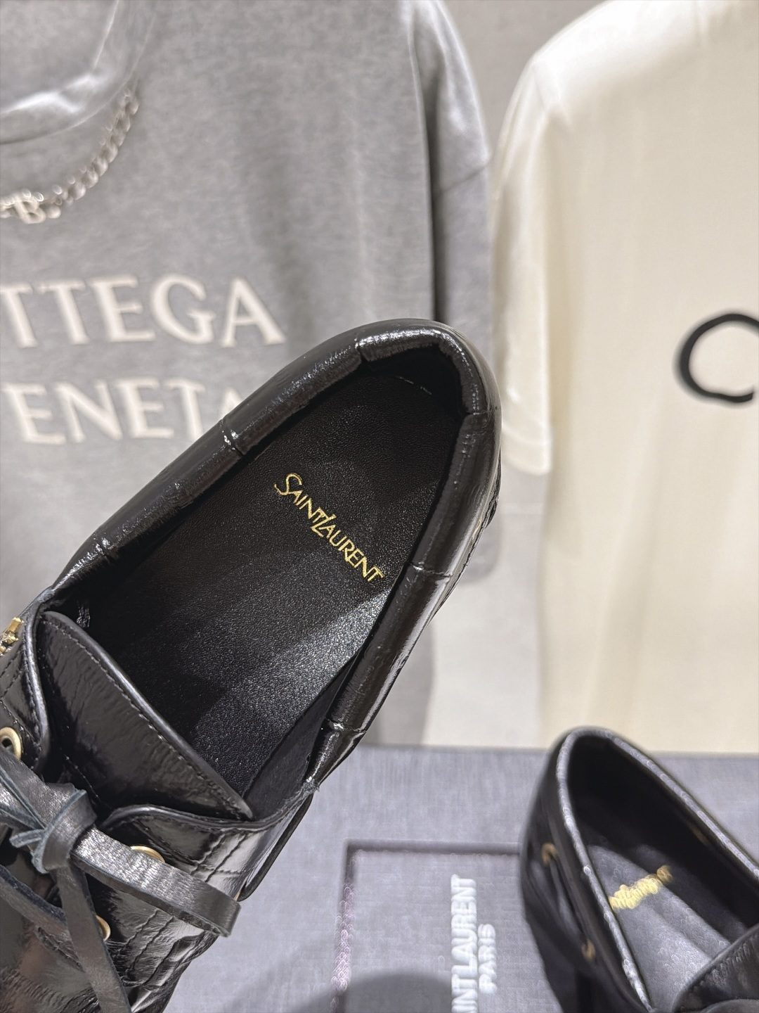 高版本出厂 男码+20    SAINT LAURENT/圣罗兰YSL 26ss爆款平底鞋情侣款玛丽珍小皮鞋休闲乐福鞋，