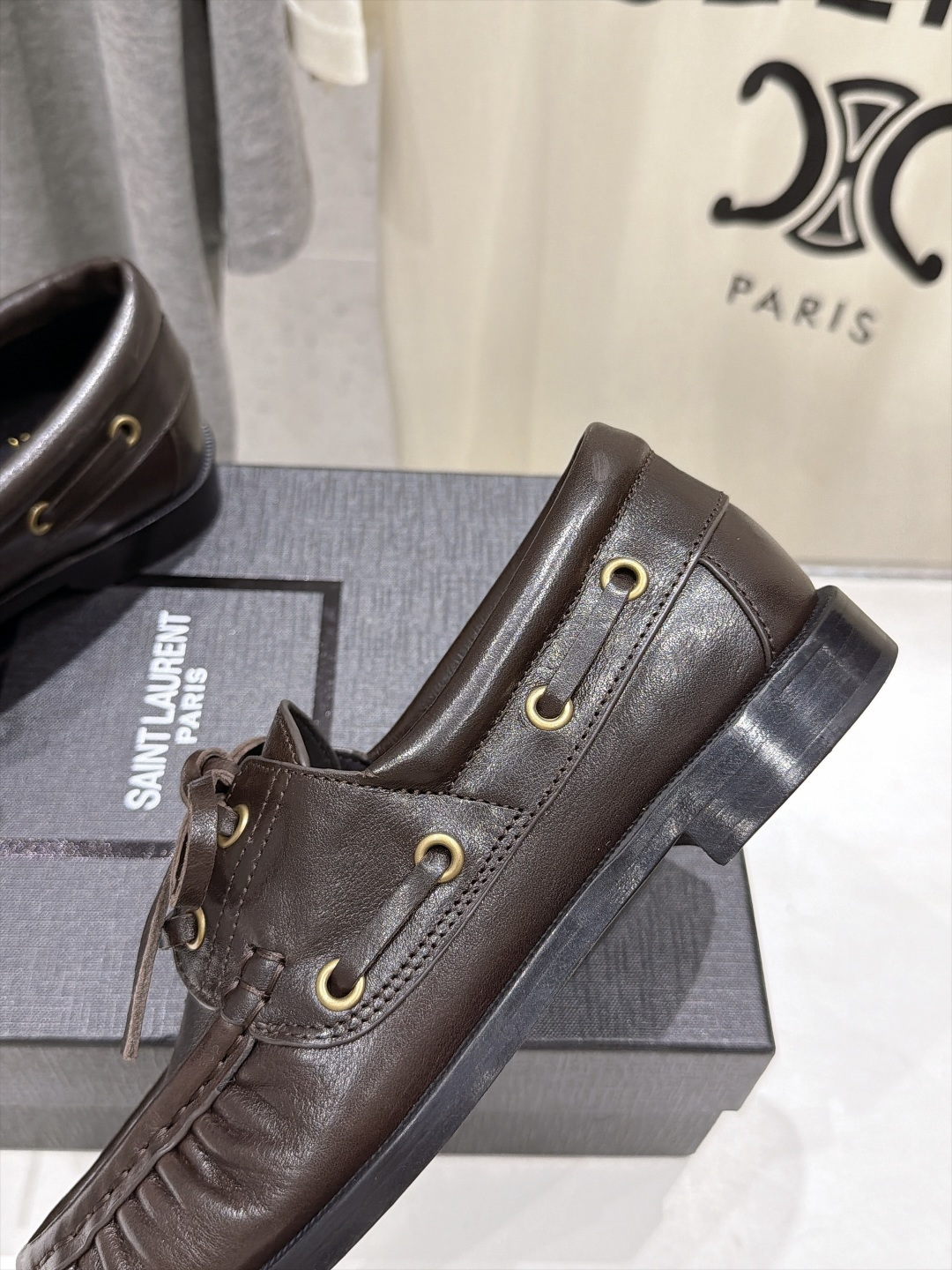 高版本出厂 男码+20    SAINT LAURENT/圣罗兰YSL 26ss爆款平底鞋情侣款玛丽珍小皮鞋休闲乐福鞋，