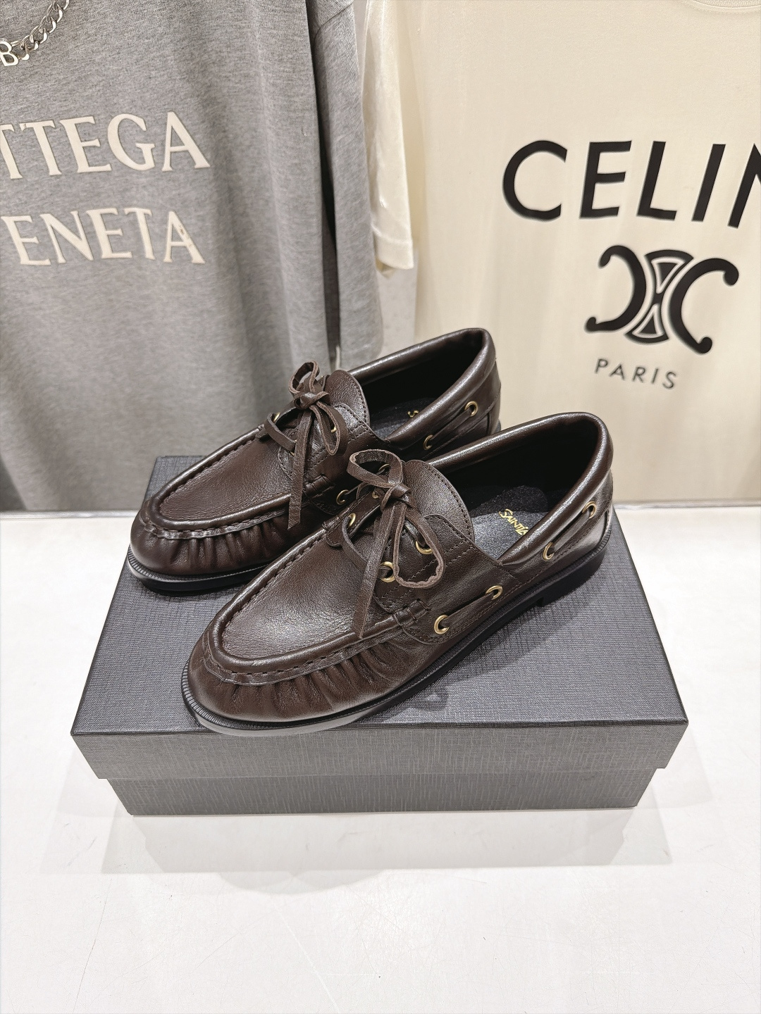 高版本出厂 男码+20    SAINT LAURENT/圣罗兰YSL 26ss爆款平底鞋情侣款玛丽珍小皮鞋休闲乐福鞋，