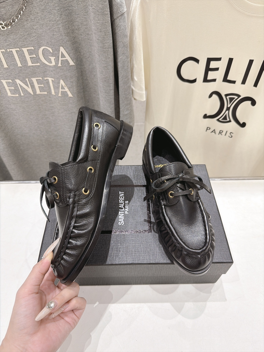 高版本出厂 男码+20    SAINT LAURENT/圣罗兰YSL 26ss爆款平底鞋情侣款玛丽珍小皮鞋休闲乐福鞋，
