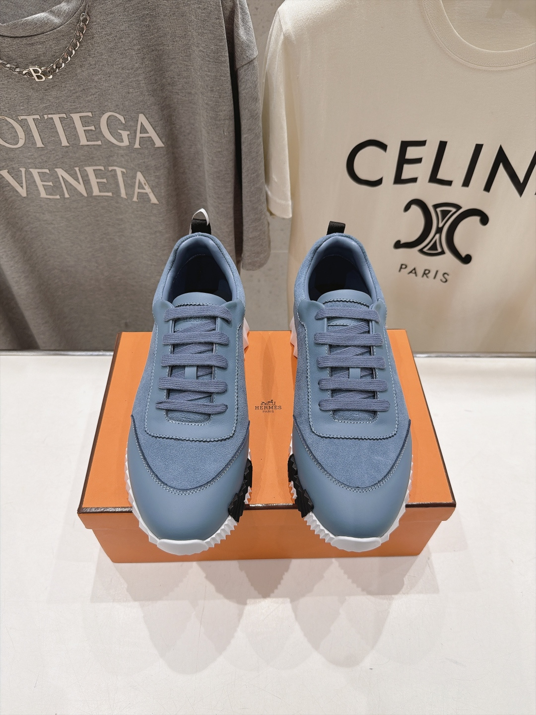 高版本出厂 男码+10 情侣款    Hermes/爱马仕F056 H家26ss新款情侣运动休闲鞋跑步鞋 经典运动风格+