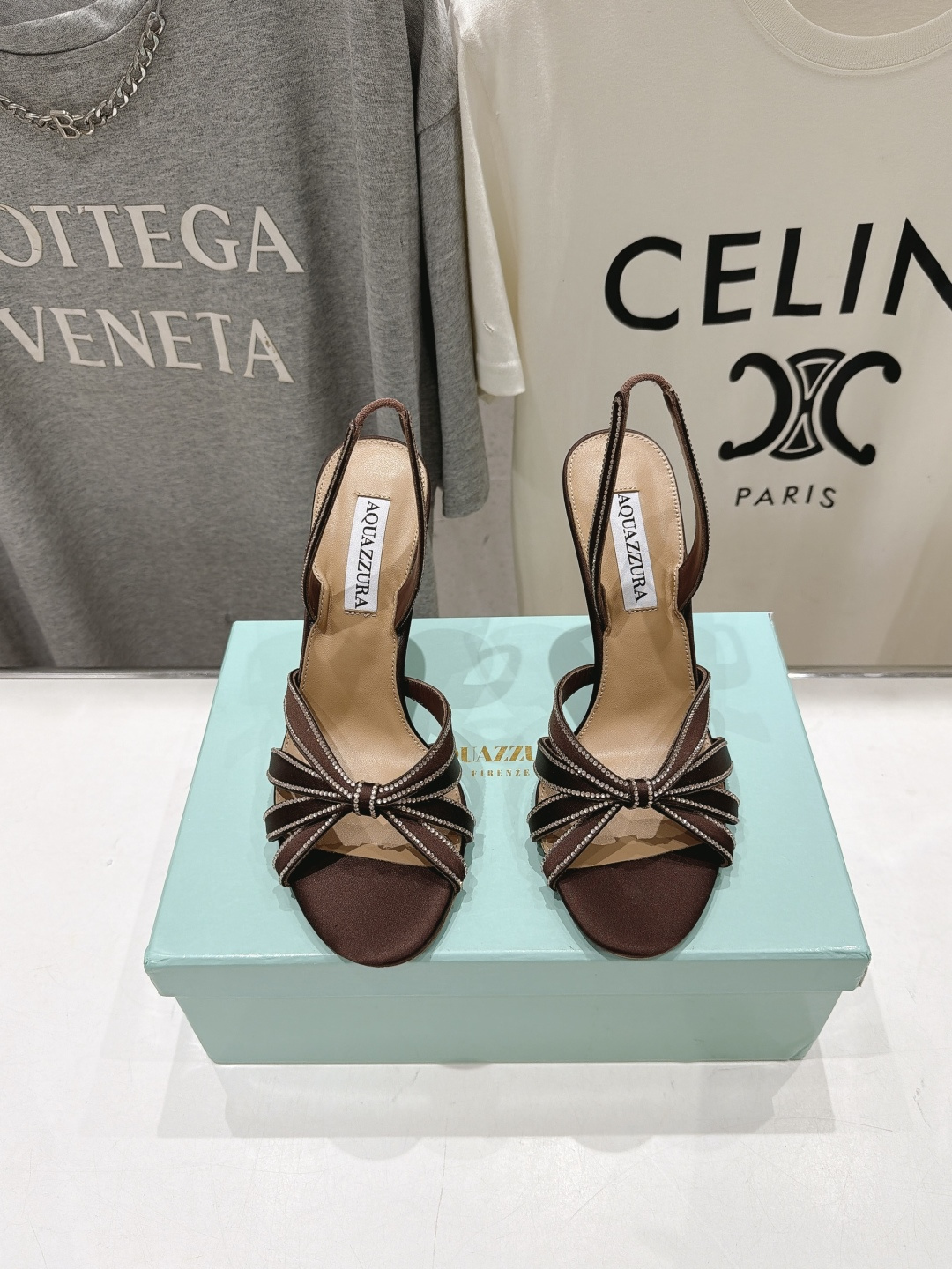 高版本出厂  「ᴀqᴜᴀᴢᴢᴜʀᴀ」AQUAZZURA/菠萝F072 2026ss夏季新款真丝烫钻高跟鞋凉鞋 _____