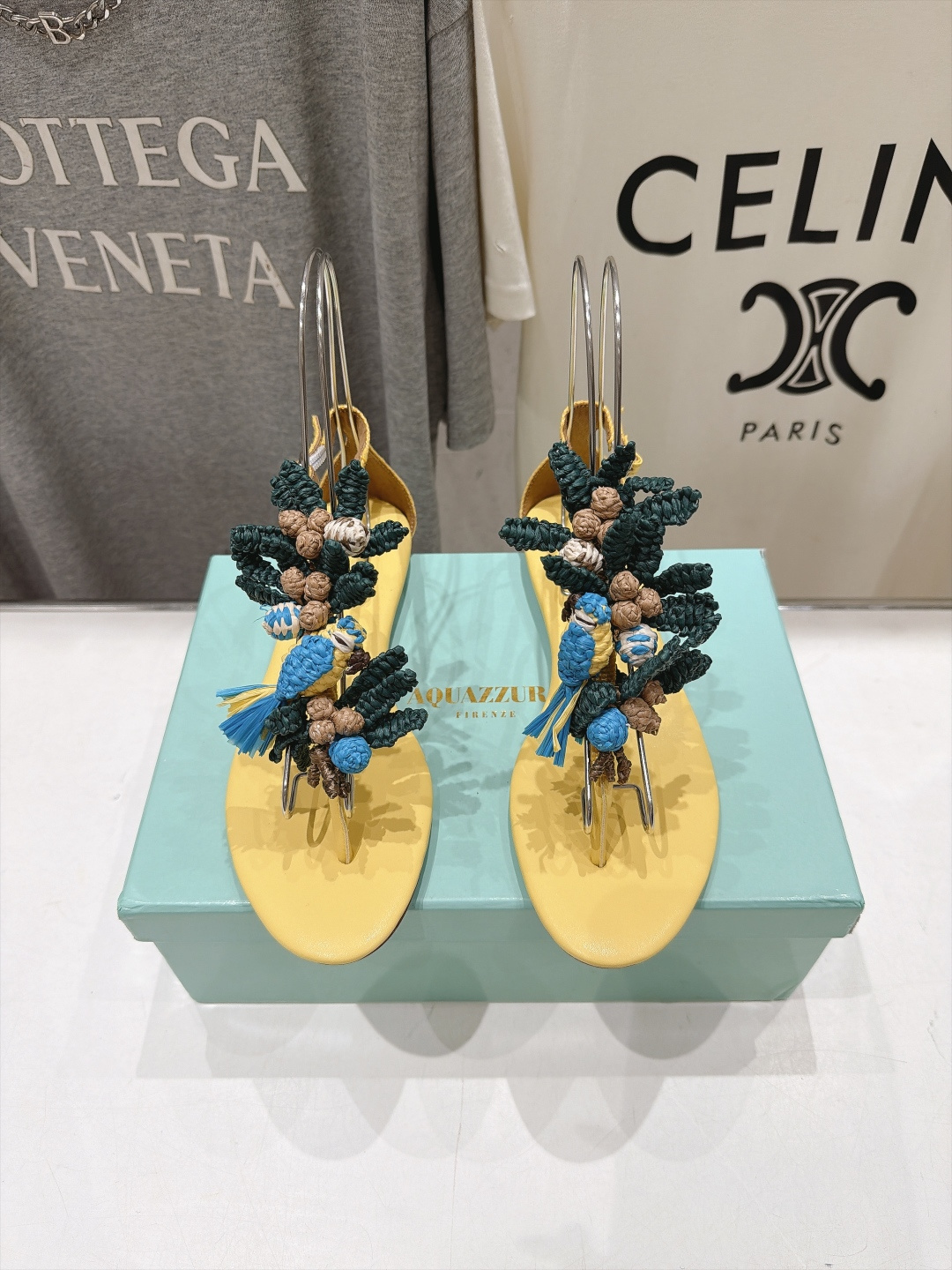 高版本出厂  「ᴀqᴜᴀᴢᴢᴜʀᴀ」AQUAZZURA/菠萝F072 2026ss新款海洋风编织配饰平底凉鞋 _____
