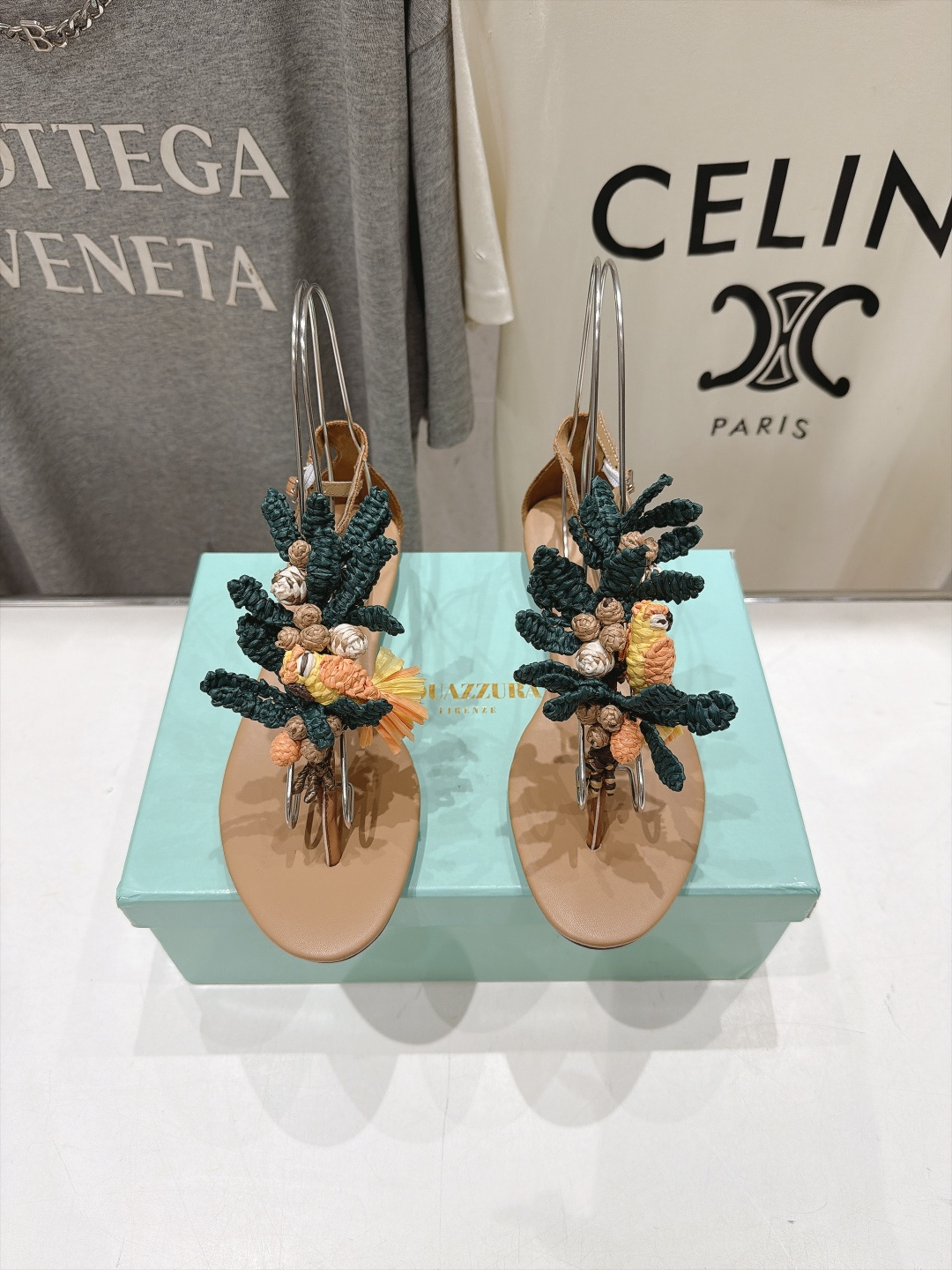 高版本出厂  「ᴀqᴜᴀᴢᴢᴜʀᴀ」AQUAZZURA/菠萝F072 2026ss新款海洋风编织配饰平底凉鞋 _____