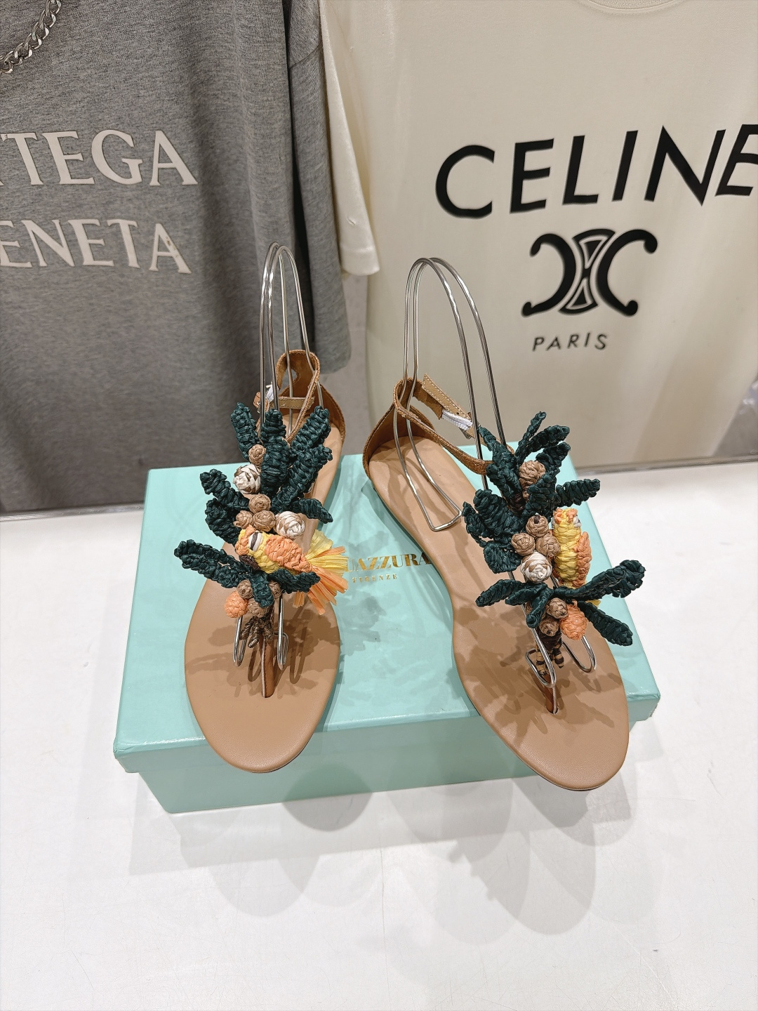 高版本出厂  「ᴀqᴜᴀᴢᴢᴜʀᴀ」AQUAZZURA/菠萝F072 2026ss新款海洋风编织配饰平底凉鞋 _____