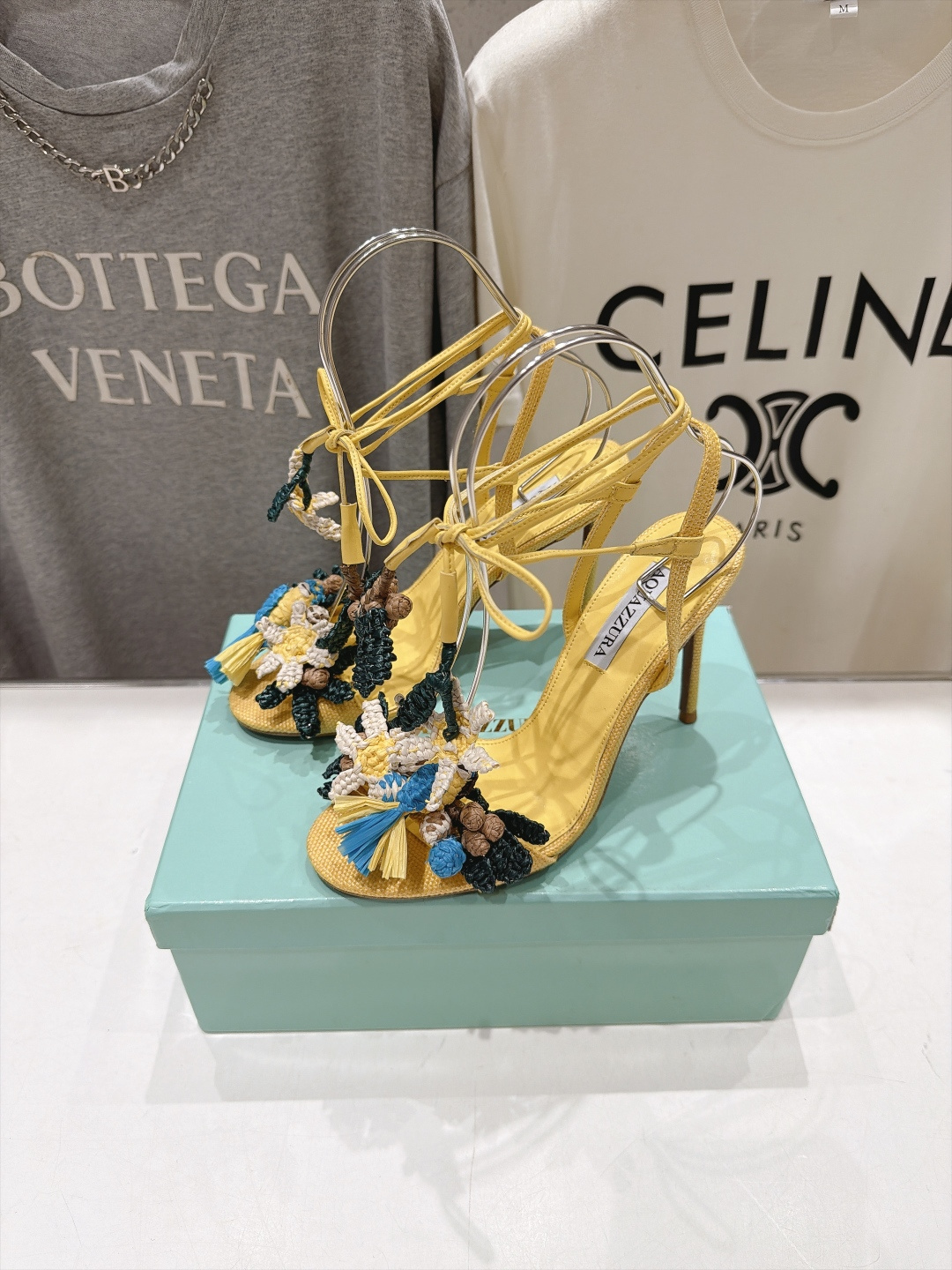 高版本出厂  「ᴀqᴜᴀᴢᴢᴜʀᴀ」AQUAZZURA/菠萝F072 2026ss新款海洋风编织配饰高跟鞋凉鞋 ____