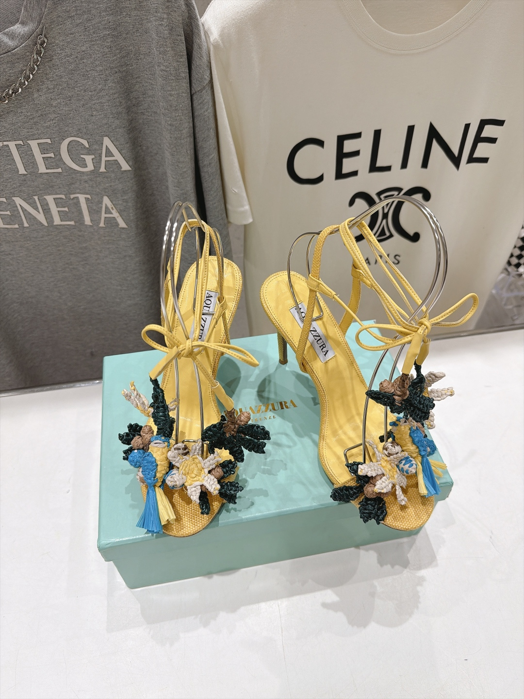 高版本出厂  「ᴀqᴜᴀᴢᴢᴜʀᴀ」AQUAZZURA/菠萝F072 2026ss新款海洋风编织配饰高跟鞋凉鞋 ____