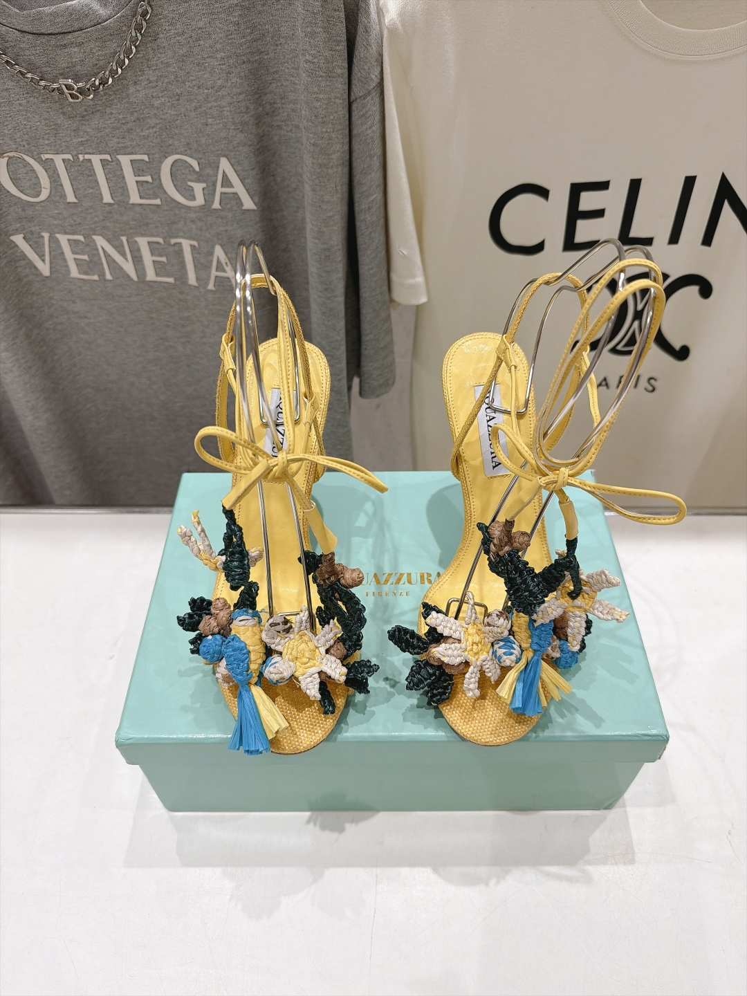 高版本出厂  「ᴀqᴜᴀᴢᴢᴜʀᴀ」AQUAZZURA/菠萝F072 2026ss新款海洋风编织配饰高跟鞋凉鞋 ____