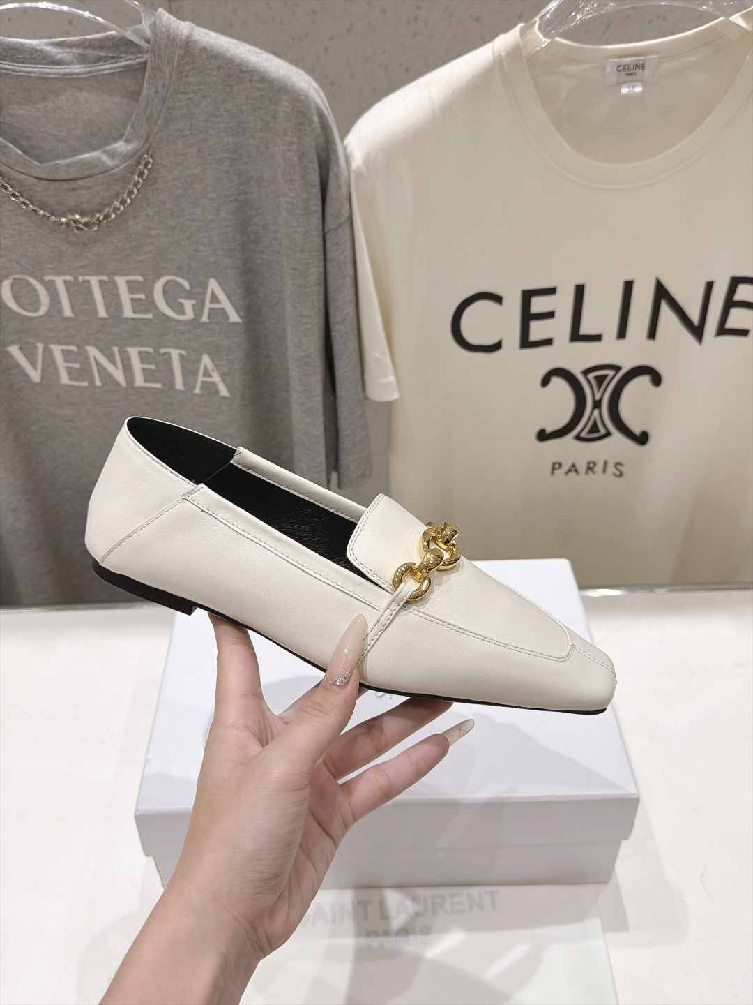 高版本出厂 SAINT LAURENT*圣罗兰F061 ysl 26ss全新走秀款玛丽珍平底鞋单鞋~可踩后跟 唯有YSL