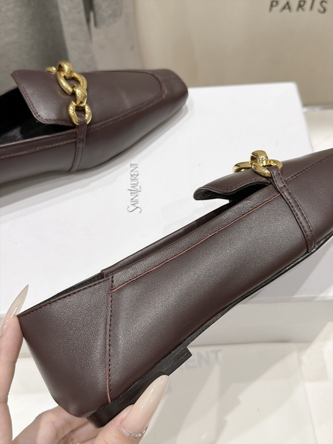 高版本出厂  SAINT LAURENT*圣罗兰F061 ysl 26ss全新走秀款玛丽珍平底鞋单鞋~可踩后跟 唯有YS