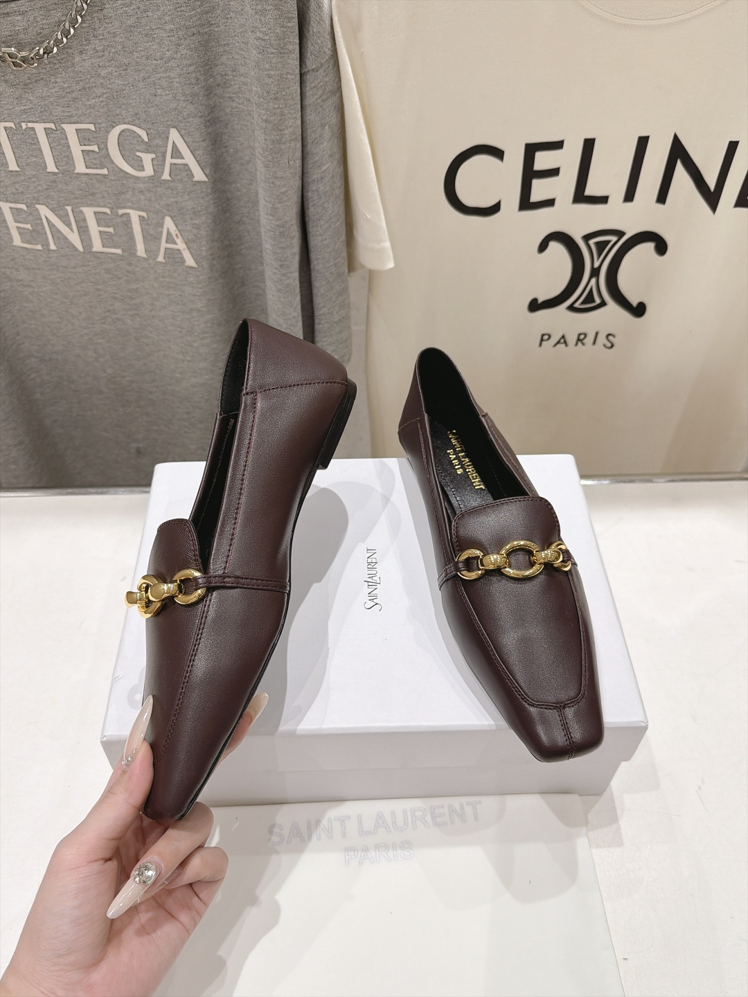 高版本出厂  SAINT LAURENT*圣罗兰F061 ysl 26ss全新走秀款玛丽珍平底鞋单鞋~可踩后跟 唯有YS