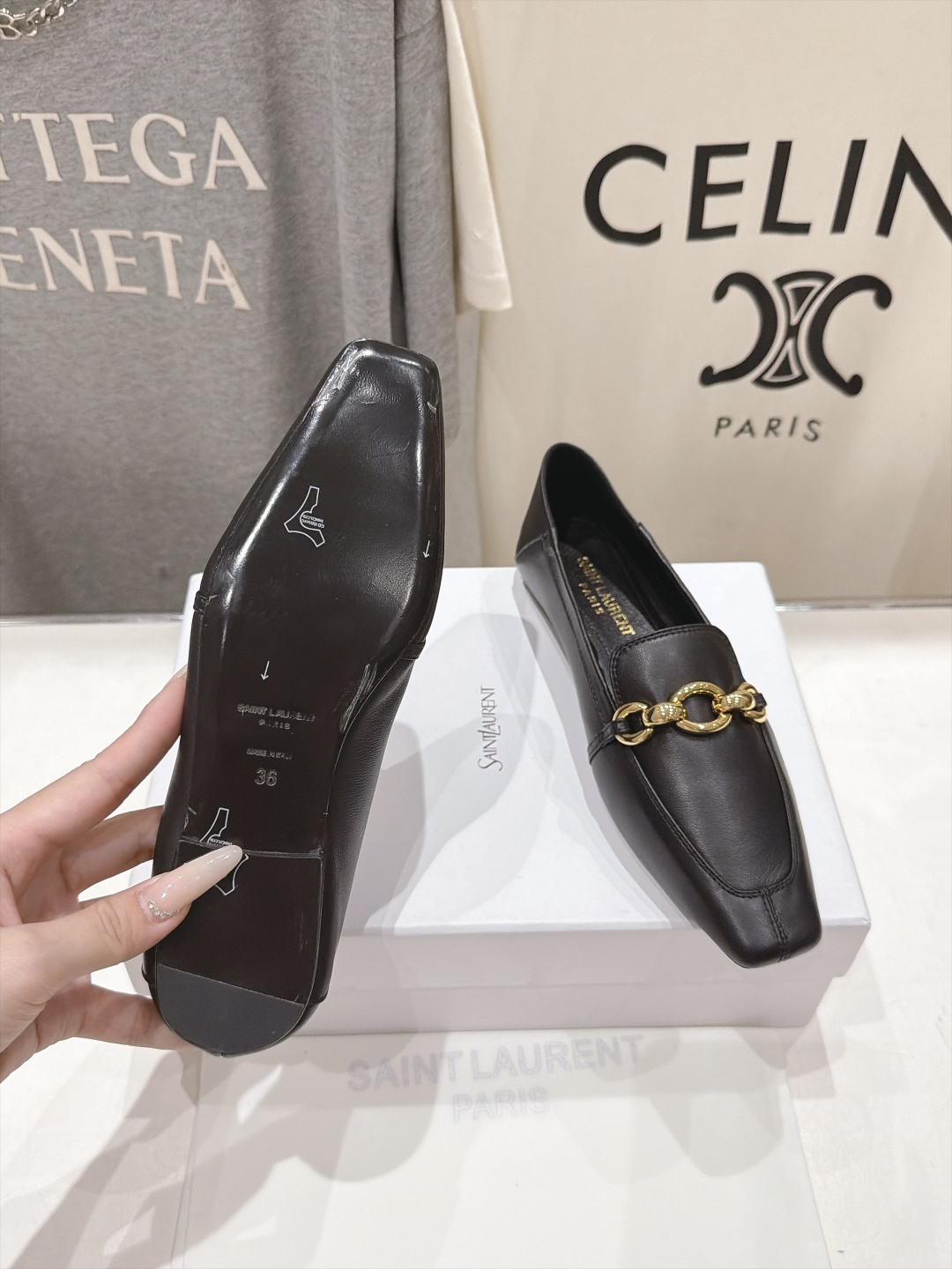 高版本出厂  SAINT LAURENT*圣罗兰F061 ysl 26ss全新走秀款玛丽珍平底鞋单鞋~可踩后跟 唯有YS