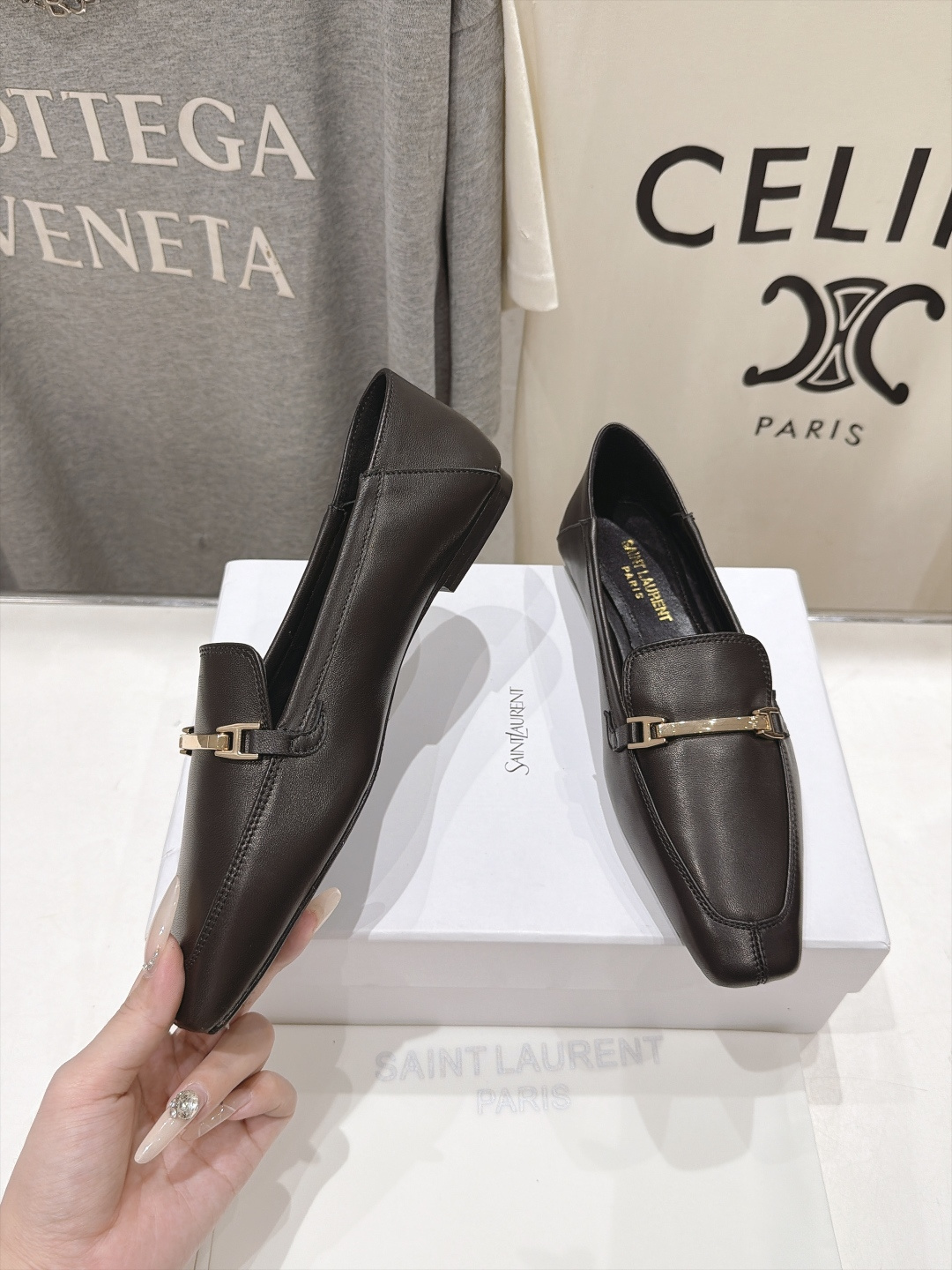 高版本出厂  SAINT LAURENT*圣罗兰F061 ysl 26ss全新走秀款玛丽珍平底鞋单鞋~可踩后跟 唯有YS