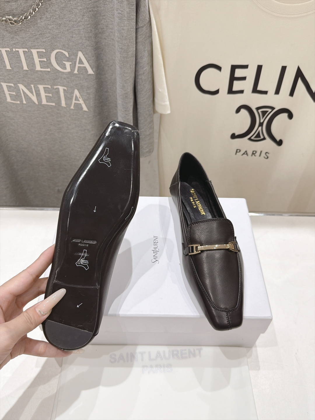 高版本出厂  SAINT LAURENT*圣罗兰F061 ysl 26ss全新走秀款玛丽珍平底鞋单鞋~可踩后跟 唯有YS