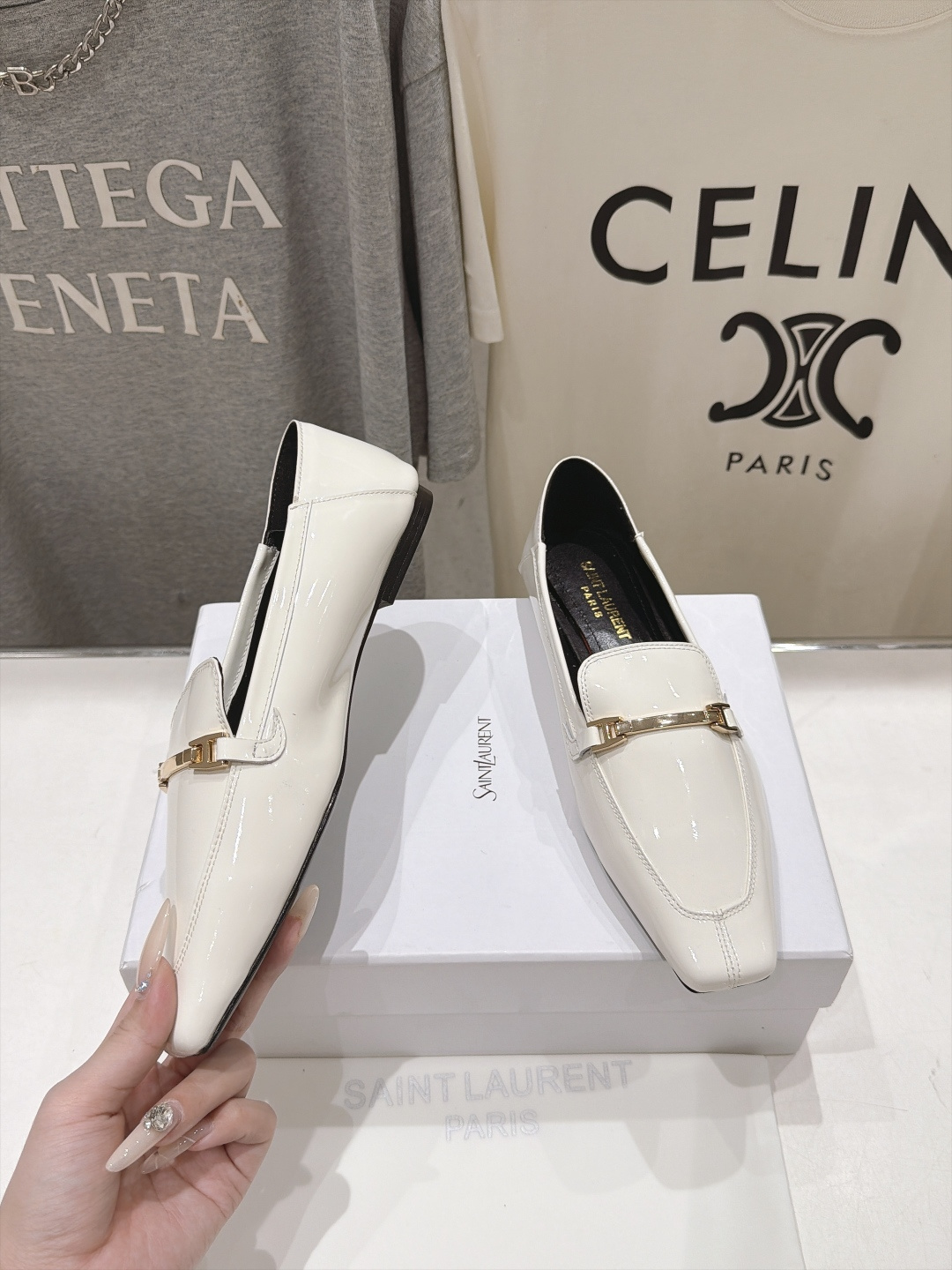 高版本出厂  SAINT LAURENT*圣罗兰F061 ysl 26ss全新走秀款玛丽珍平底鞋单鞋~可踩后跟 唯有YS