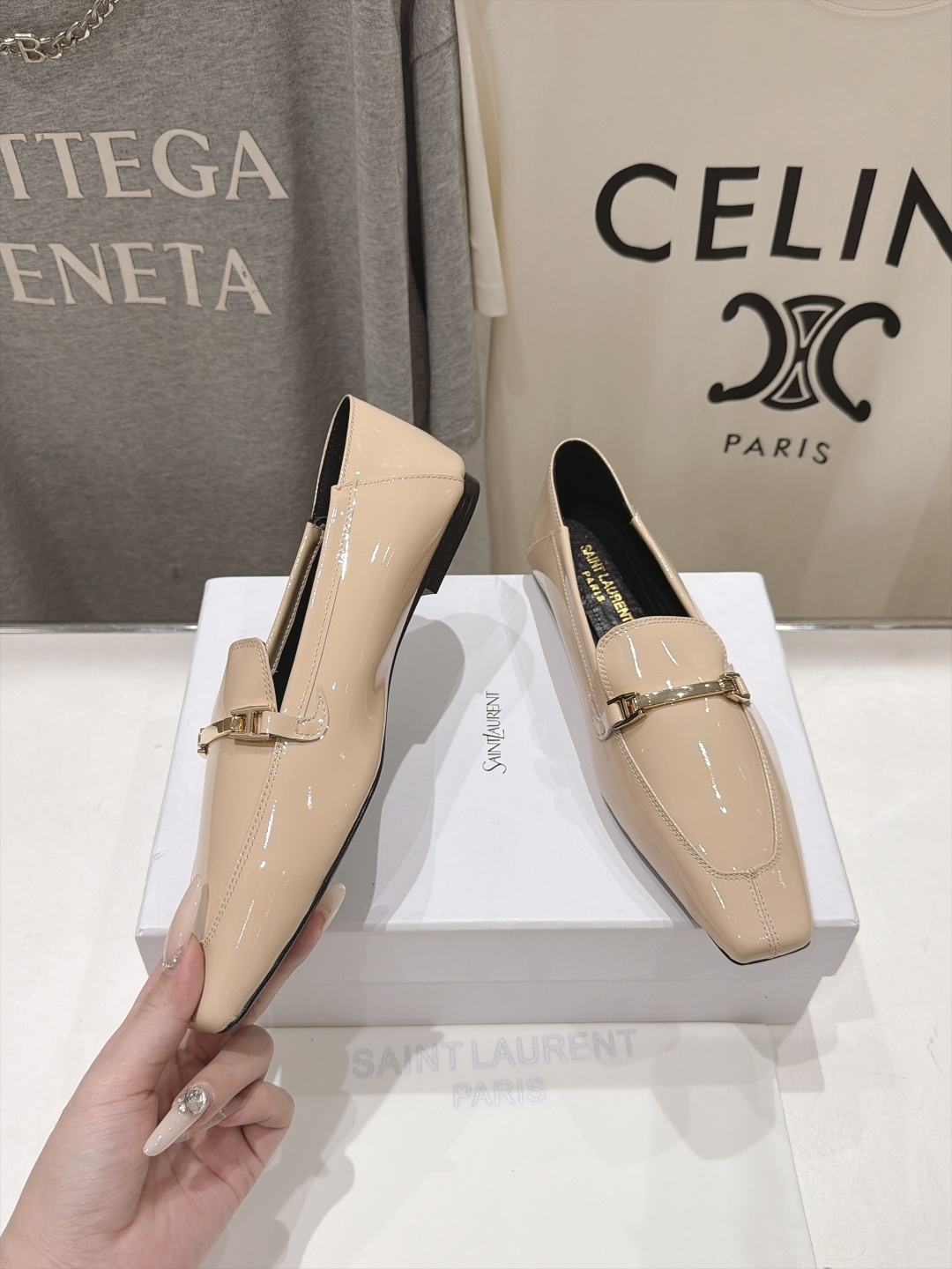 高版本出厂  SAINT LAURENT*圣罗兰F061 ysl 26ss全新走秀款玛丽珍平底鞋单鞋~可踩后跟 唯有YS