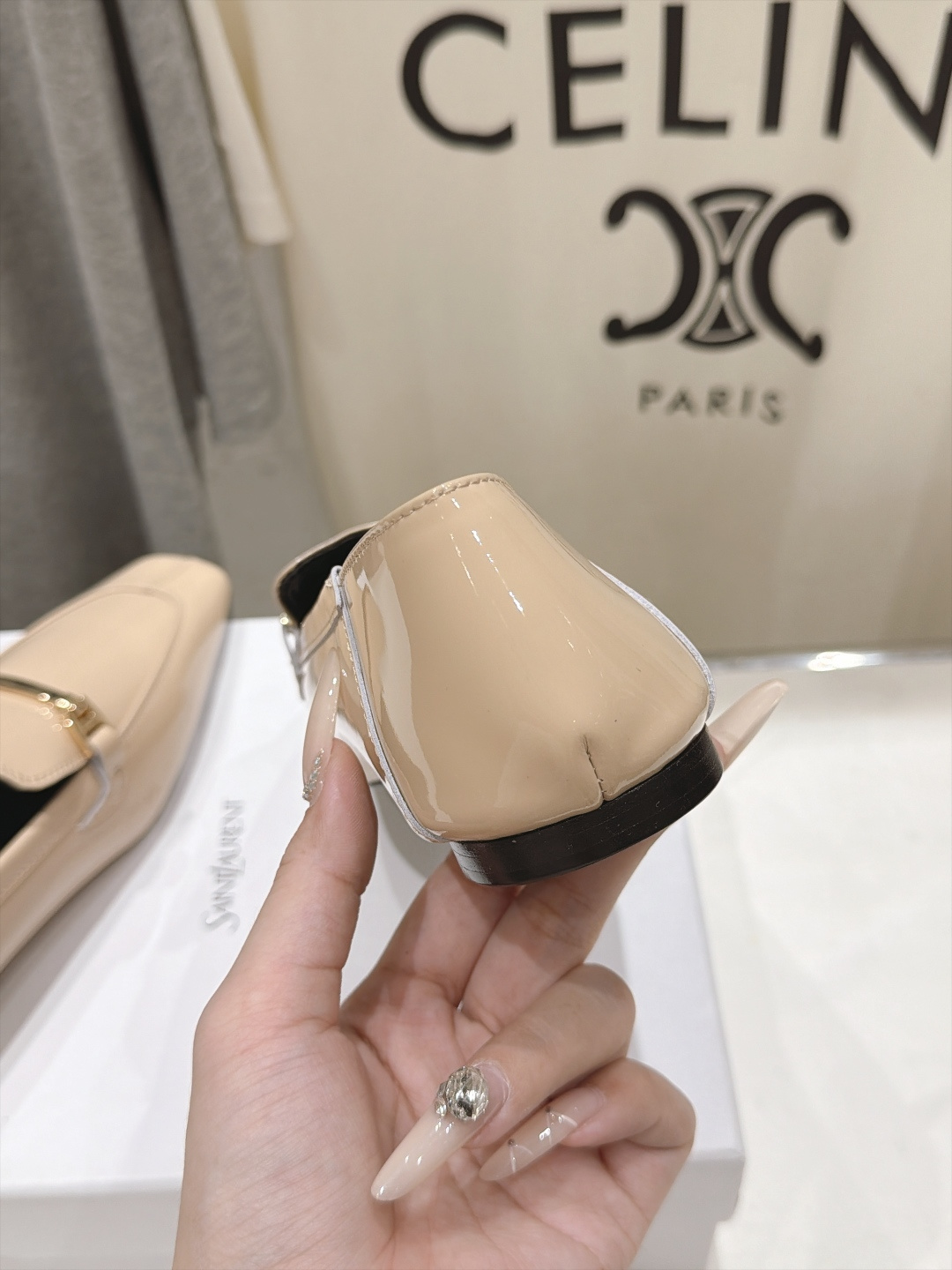 高版本出厂  SAINT LAURENT*圣罗兰F061 ysl 26ss全新走秀款玛丽珍平底鞋单鞋~可踩后跟 唯有YS