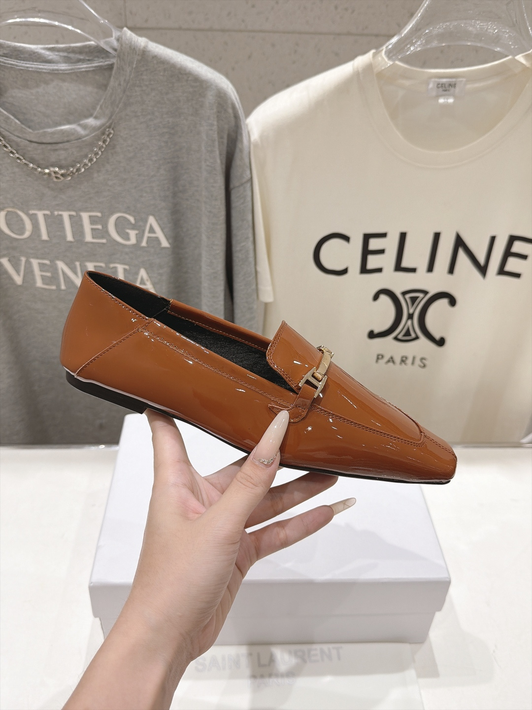 高版本出厂  SAINT LAURENT*圣罗兰F061 ysl 26ss全新走秀款玛丽珍平底鞋单鞋~可踩后跟 唯有YS