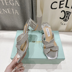 高版本出厂 「ᴀqᴜᴀᴢᴢᴜʀᴀ」AQUAZZURA/菠萝F072 2026ss夏季新款串珠水钻高跟拖鞋 ______ 高版本出厂 「ᴀqᴜᴀᴢᴢᴜʀᴀ」AQUAZZURA/菠萝F072 2026ss夏季新款串珠水钻高跟拖鞋 ______