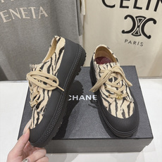 高版本出厂 Chanel* 香奈儿F015 小香2026ss最新款斑马纹系带休闲鞋 网红明星小红书狂追热推发售, 高版本出厂 Chanel* 香奈儿F015 小香2026ss最新款斑马纹系带休闲鞋 网红明星小红书狂追热推发售,