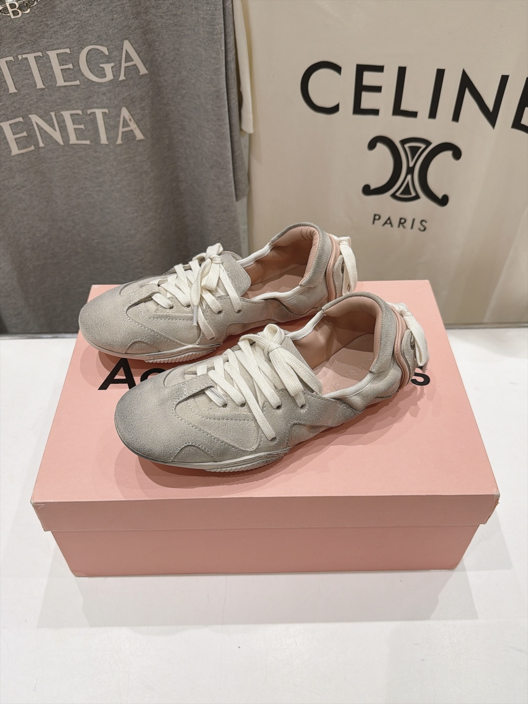 高版本出厂  Acne Studio F053 26ss新款平底慵懒风做旧休闲鞋芭蕾舞鞋  【市场顶级版本】 麂皮与亮面