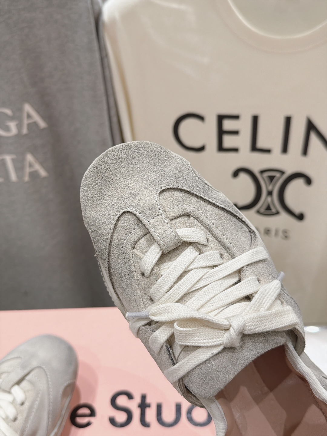 高版本出厂  Acne Studio F053 26ss新款平底慵懒风做旧休闲鞋芭蕾舞鞋  【市场顶级版本】 麂皮与亮面
