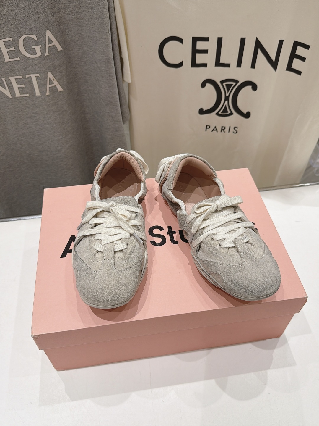 高版本出厂  Acne Studio F053 26ss新款平底慵懒风做旧休闲鞋芭蕾舞鞋  【市场顶级版本】 麂皮与亮面