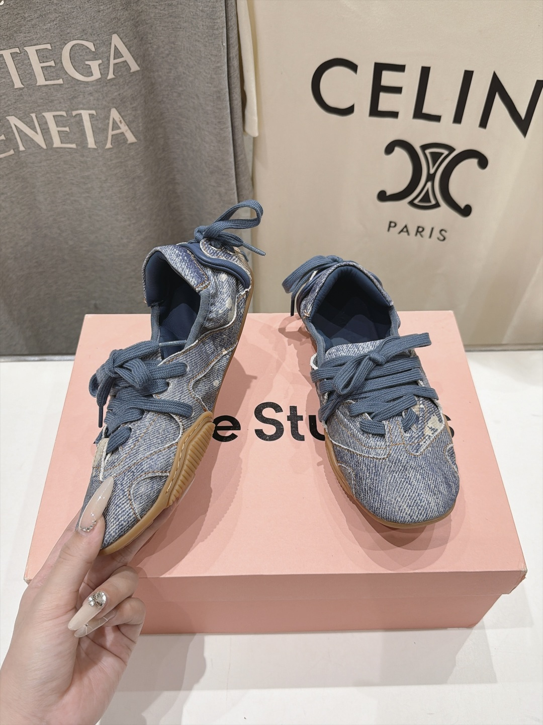 高版本出厂  Acne Studio F053 26ss新款平底慵懒风做旧休闲鞋芭蕾舞鞋  【市场顶级版本】 麂皮与亮面