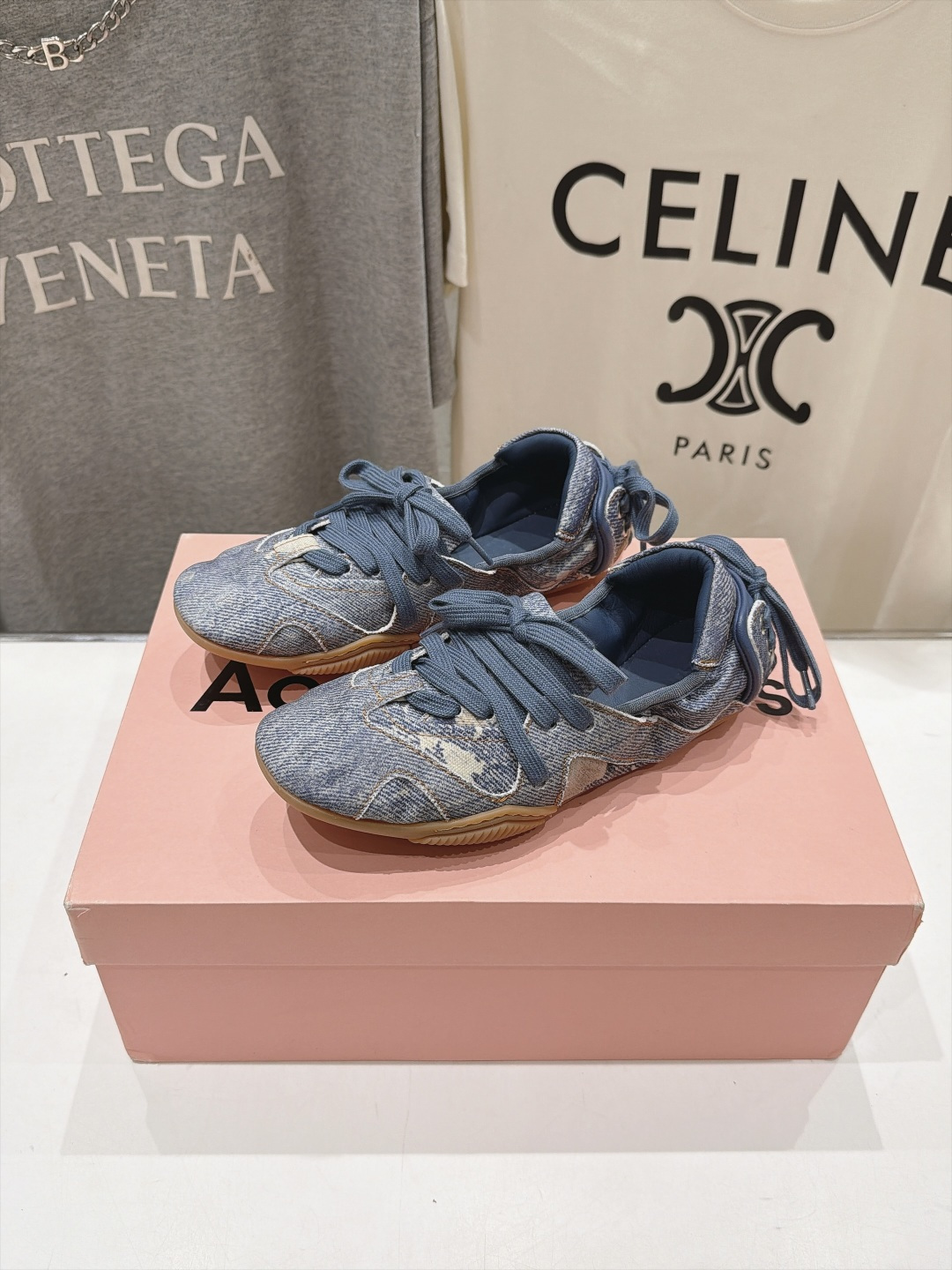 高版本出厂  Acne Studio F053 26ss新款平底慵懒风做旧休闲鞋芭蕾舞鞋  【市场顶级版本】 麂皮与亮面