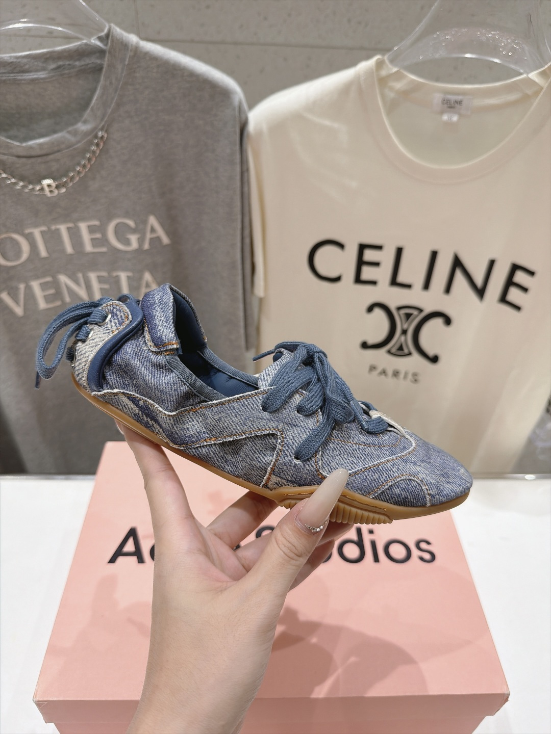 高版本出厂  Acne Studio F053 26ss新款平底慵懒风做旧休闲鞋芭蕾舞鞋  【市场顶级版本】 麂皮与亮面