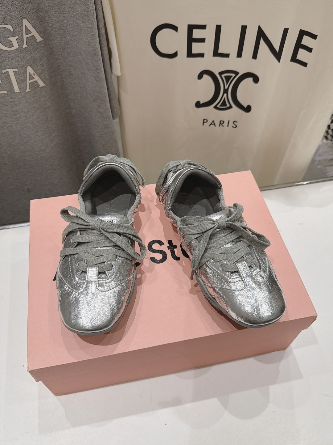 高版本出厂  Acne Studio F053 26ss新款平底慵懒风做旧休闲鞋芭蕾舞鞋  【市场顶级版本】 麂皮与亮面