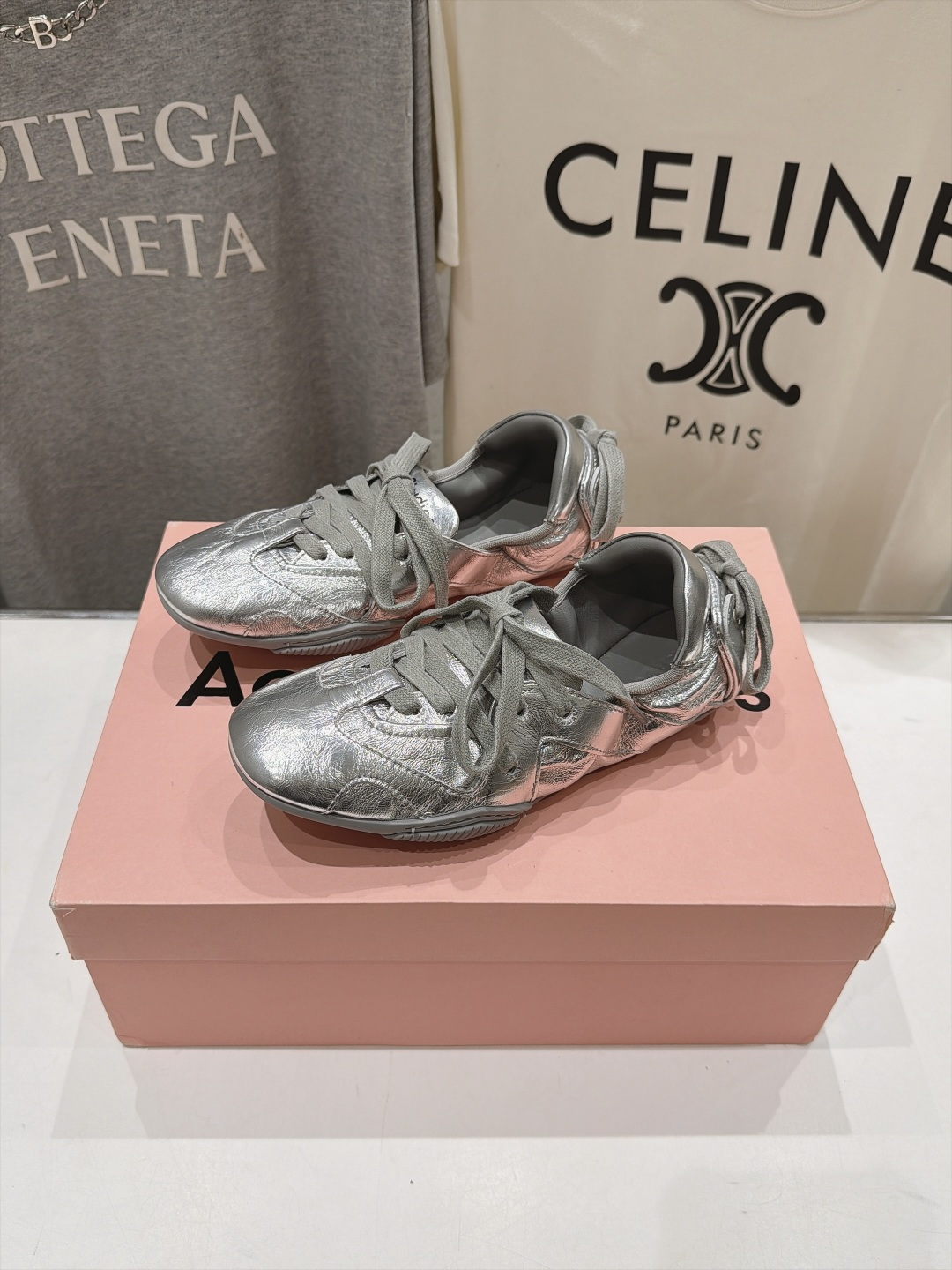 高版本出厂  Acne Studio F053 26ss新款平底慵懒风做旧休闲鞋芭蕾舞鞋  【市场顶级版本】 麂皮与亮面