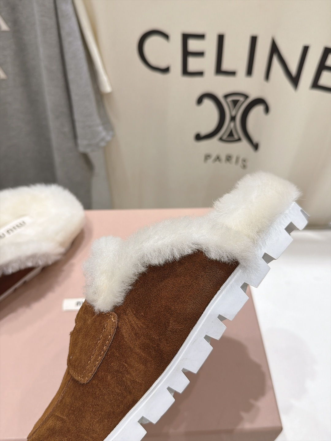 高版本出厂     MiuMiu/缪缪F033 2026ss秋冬最新火爆款勃肯穆勒毛毛拖鞋 半包拖 原版倒模楦型，极致1