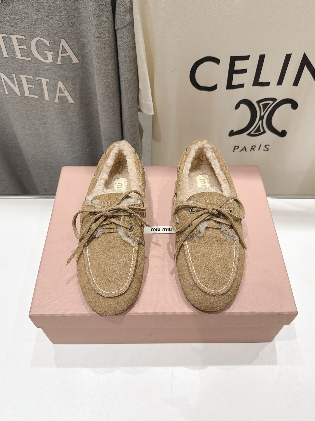 Beige Lace Up Shoes