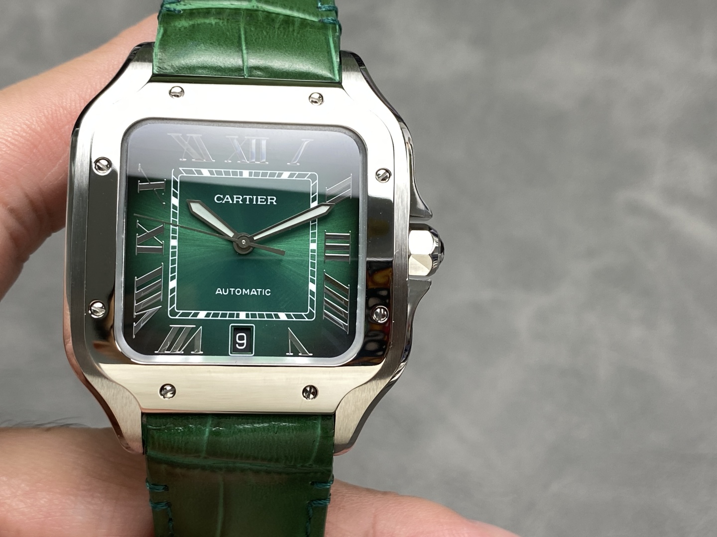 Cartier Santos Large Model Green Dial Automatic Men's Watch with Leather Strap 2 cmp i1745178707135 1323 0 0