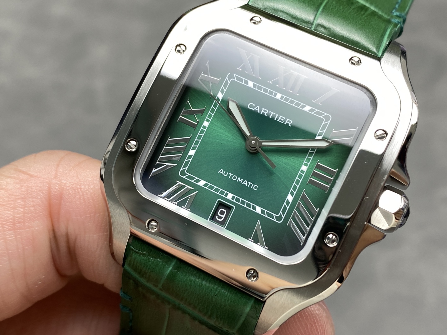 Cartier Santos Large Model Green Dial Automatic Men's Watch with Leather Strap 4 cmp i1745178707135 6889 0 2
