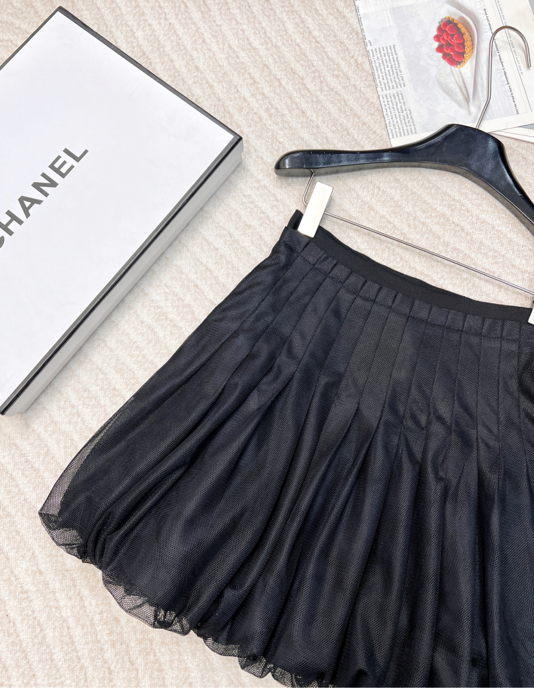 🆕Dior早春新款收腰褶皱双层短款纱裙，定制YB进口网纱材质 飘逸动人 亲肤透气 双层短款纱裙版型 外层