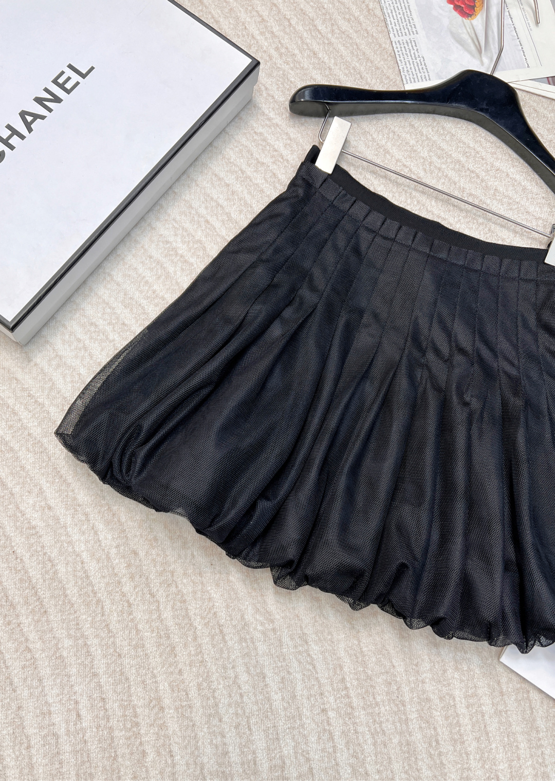 🆕Dior早春新款收腰褶皱双层短款纱裙，定制YB进口网纱材质 飘逸动人 亲肤透气 双层短款纱裙版型 外层